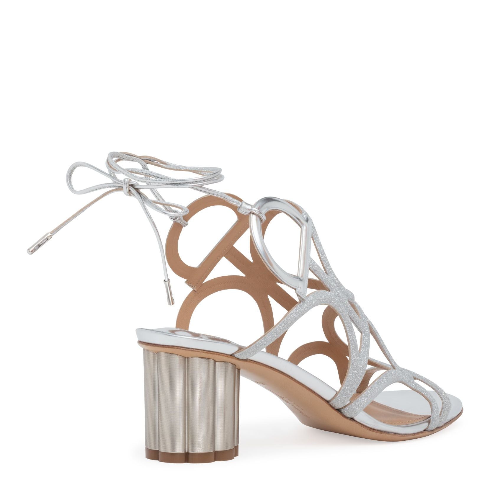 Vinci 55 silver glitter sandals