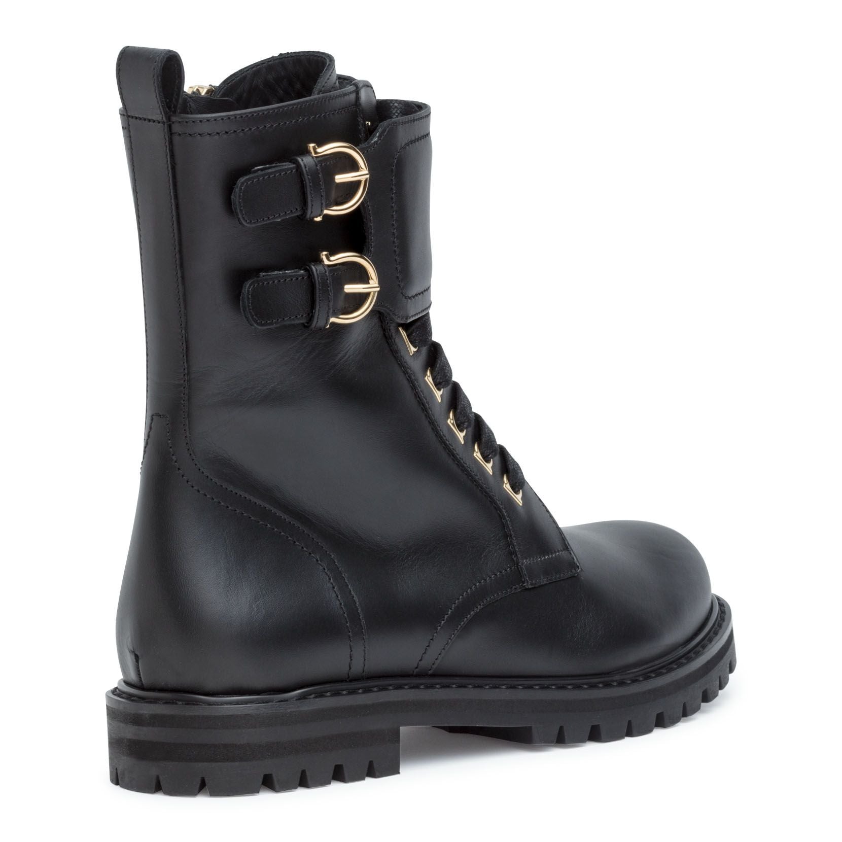 Crotone black combat boots