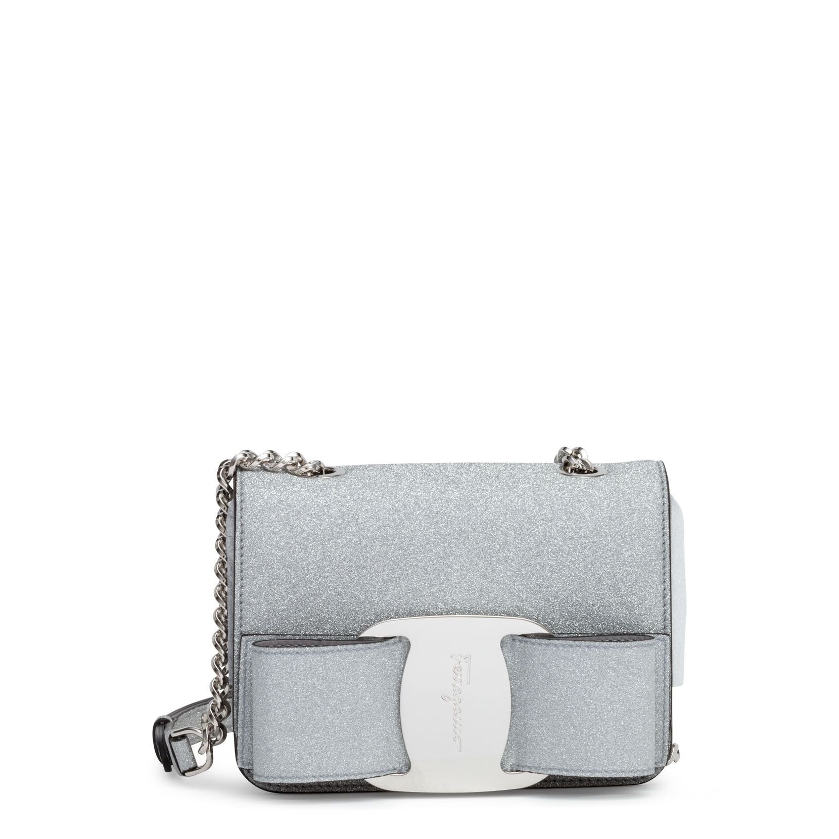 Vara Rainbow silver glitter bag