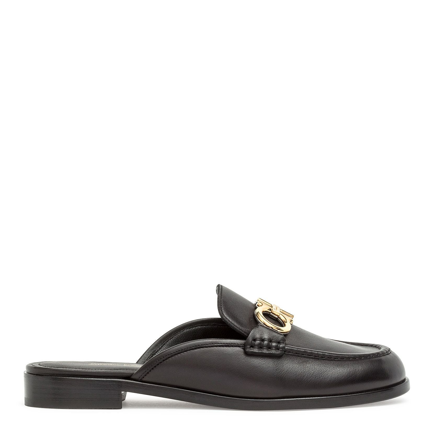 Viggio black gancini mules