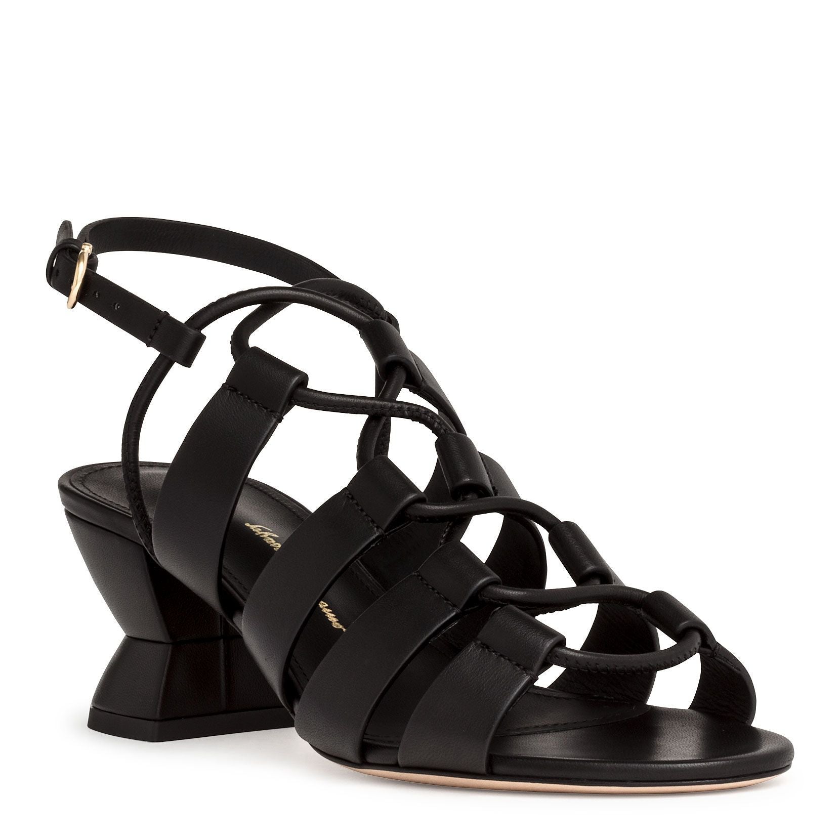 Sirmo black leather sandals