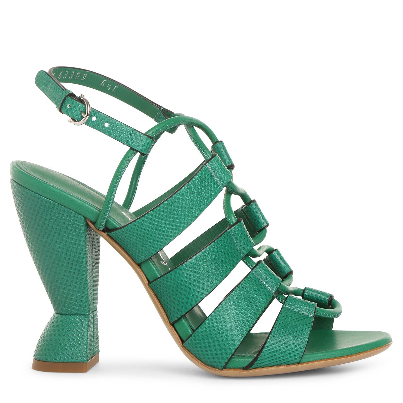 Sculptural heel sandals