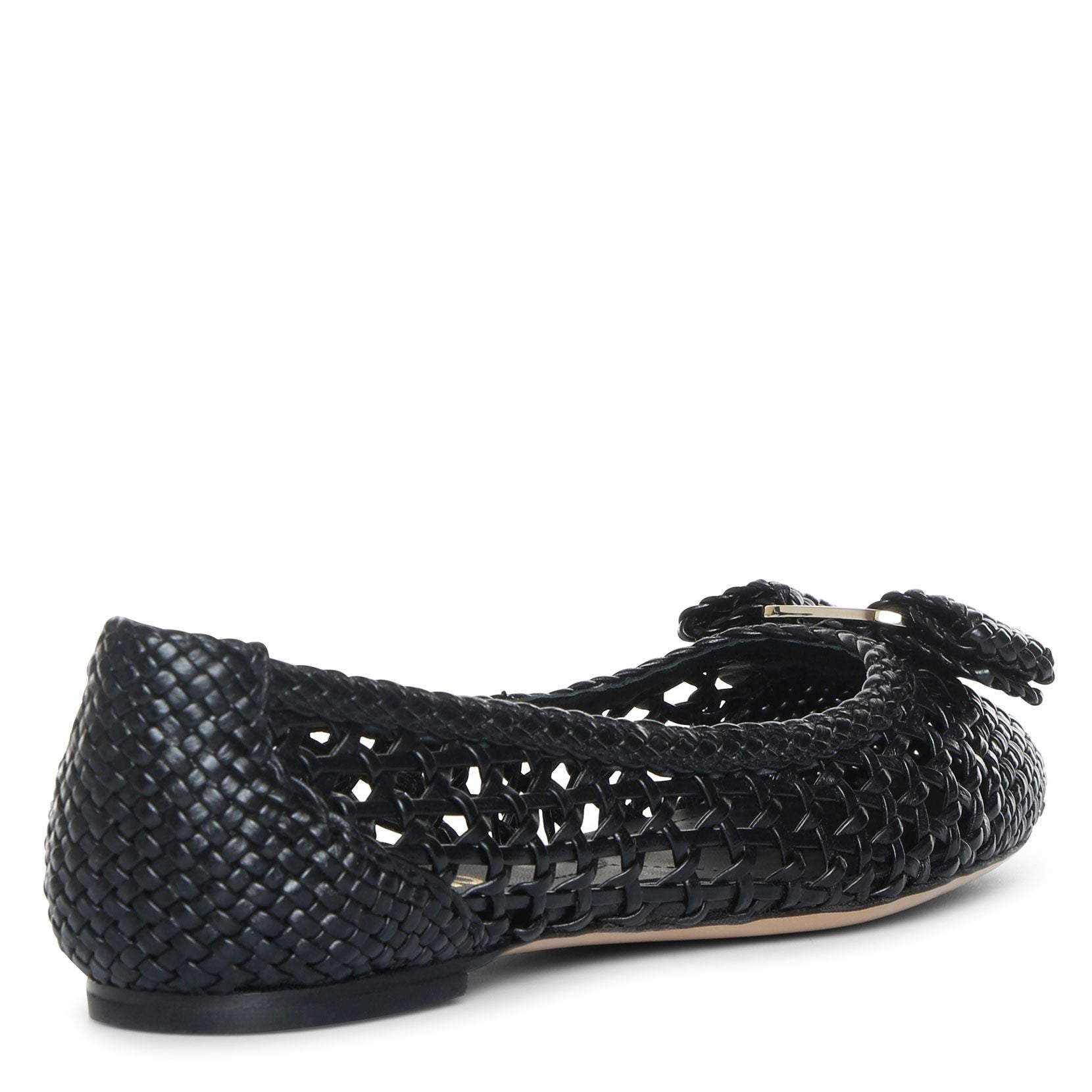 Varina black woven nappa ballerinas