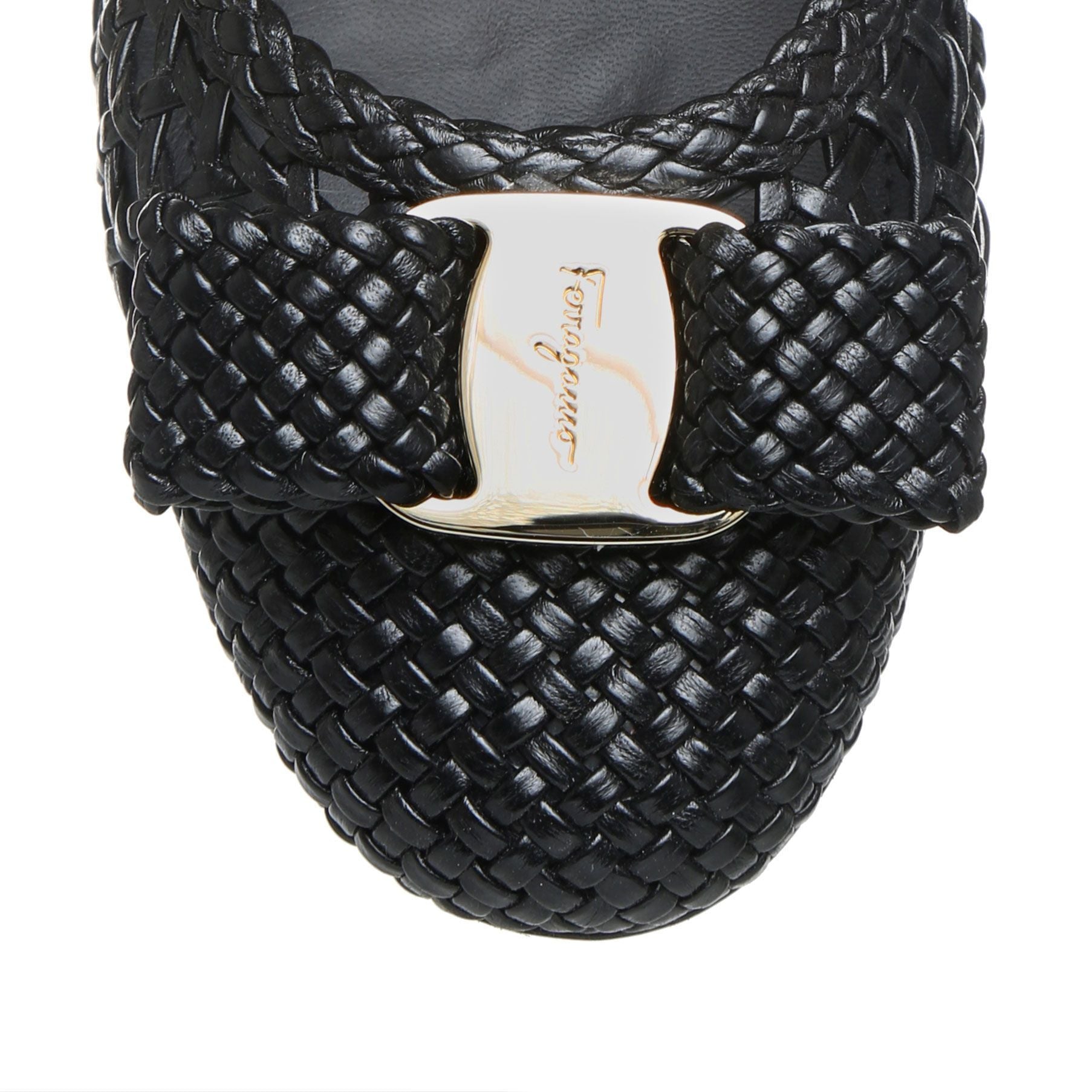 Varina black woven nappa ballerinas