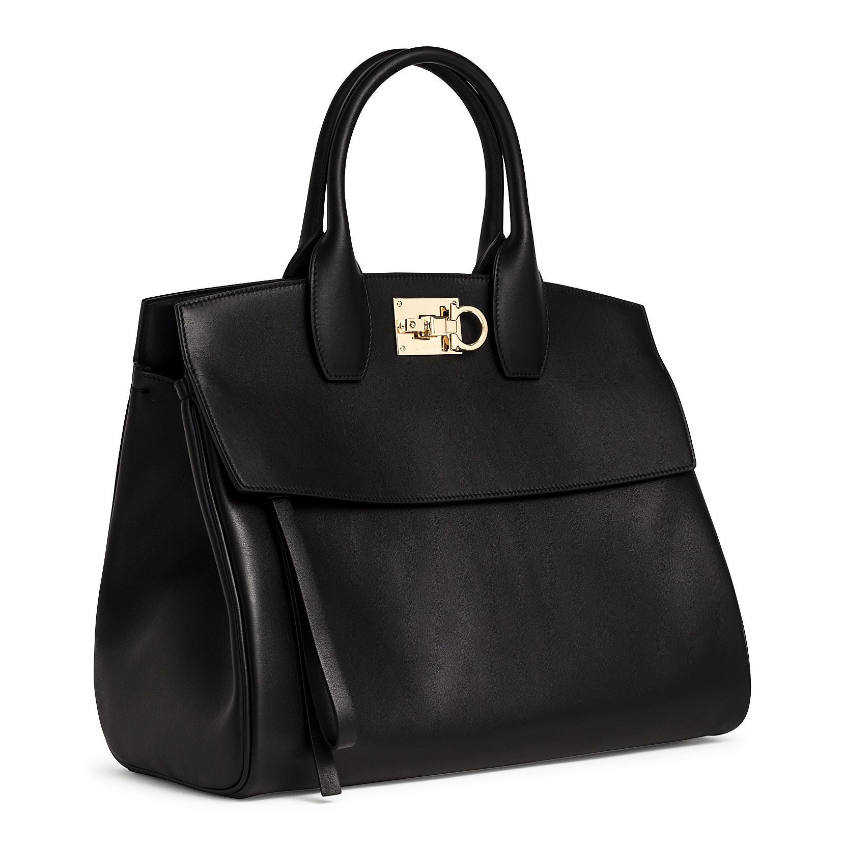 The Studio black leather large bag