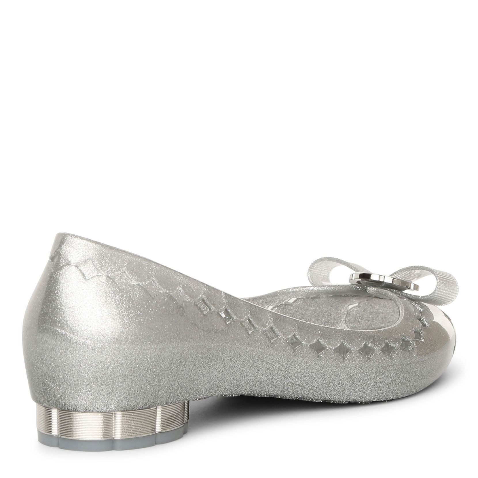 Flower heel jelly ballet flats