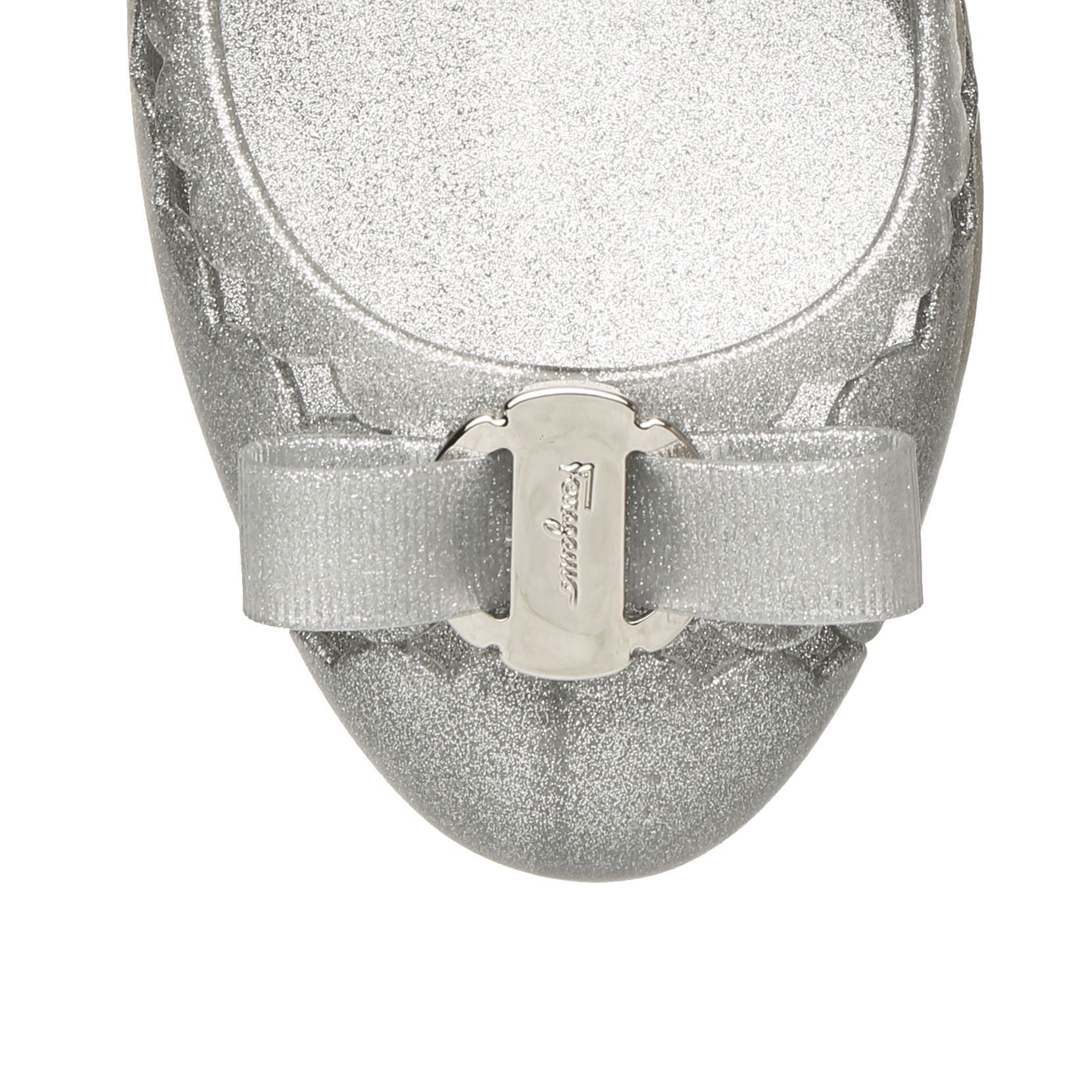 Flower heel jelly ballet flats