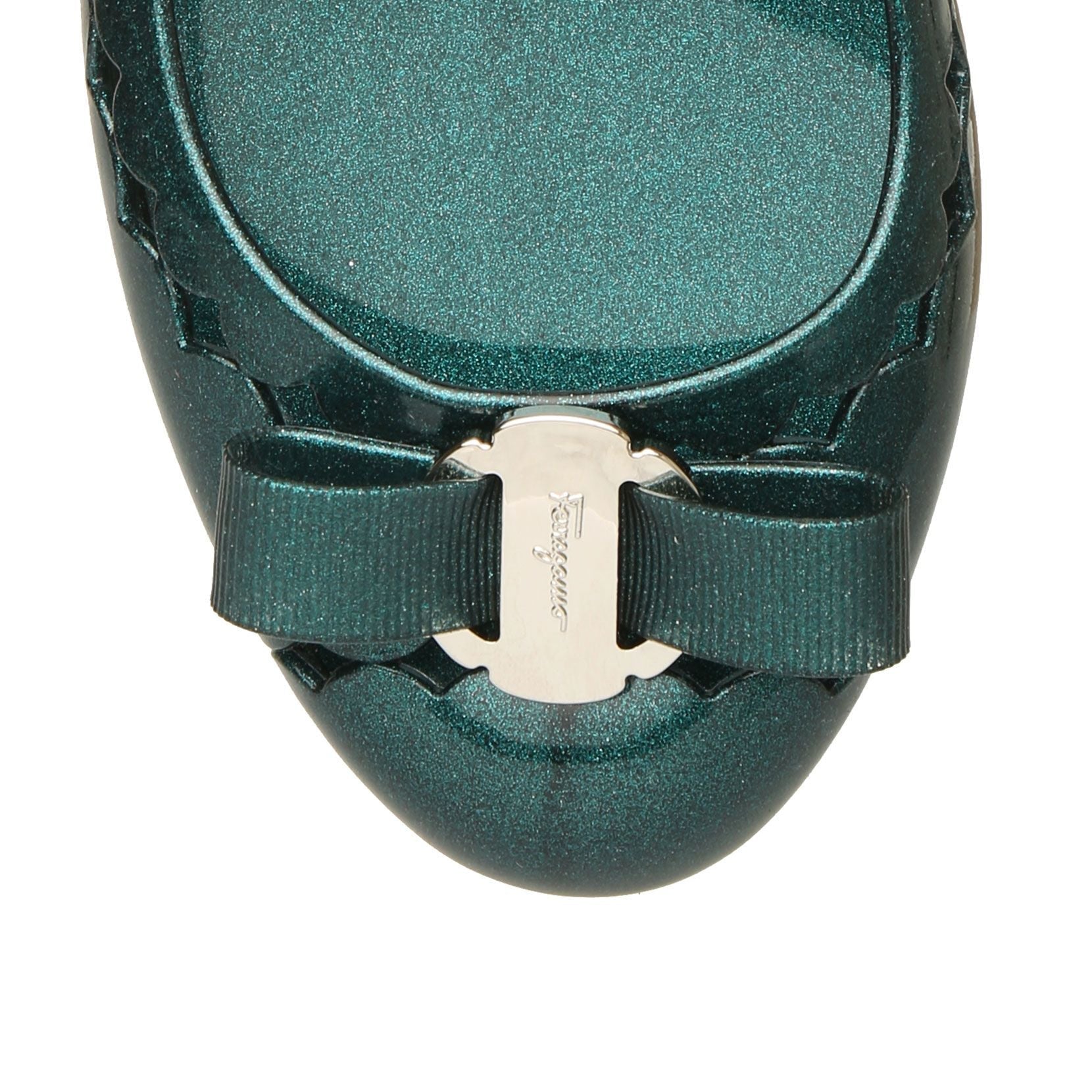 Flower heel jelly ballet flats