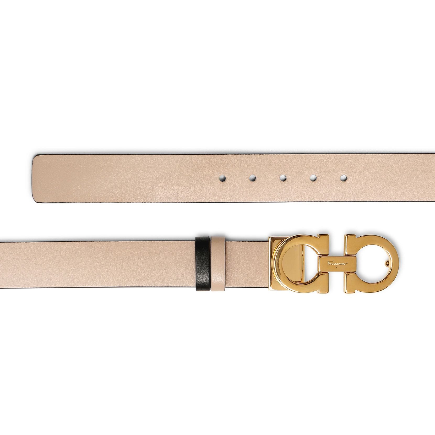 Reversable and adjustable gancini belt