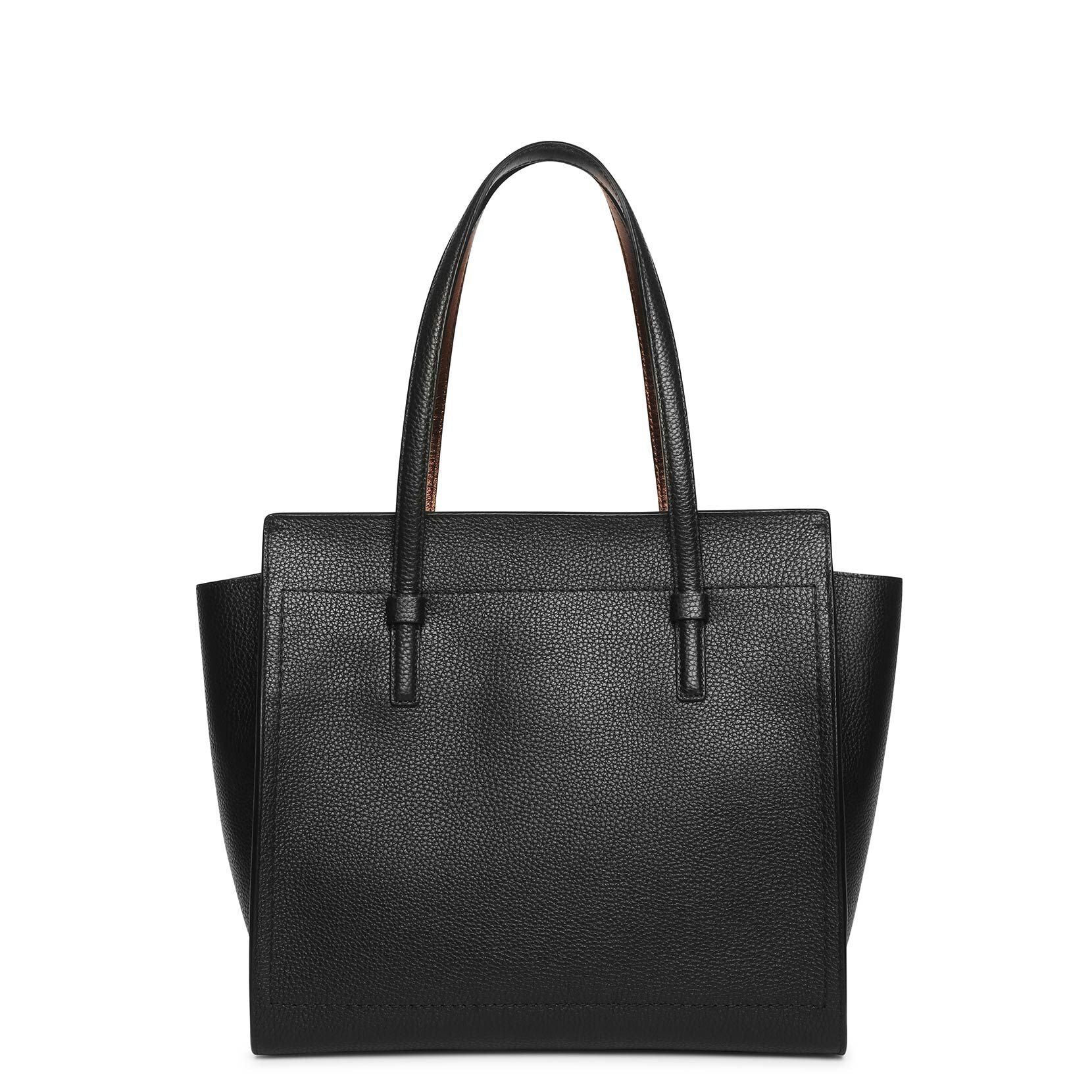 Amy M black leather tote bag