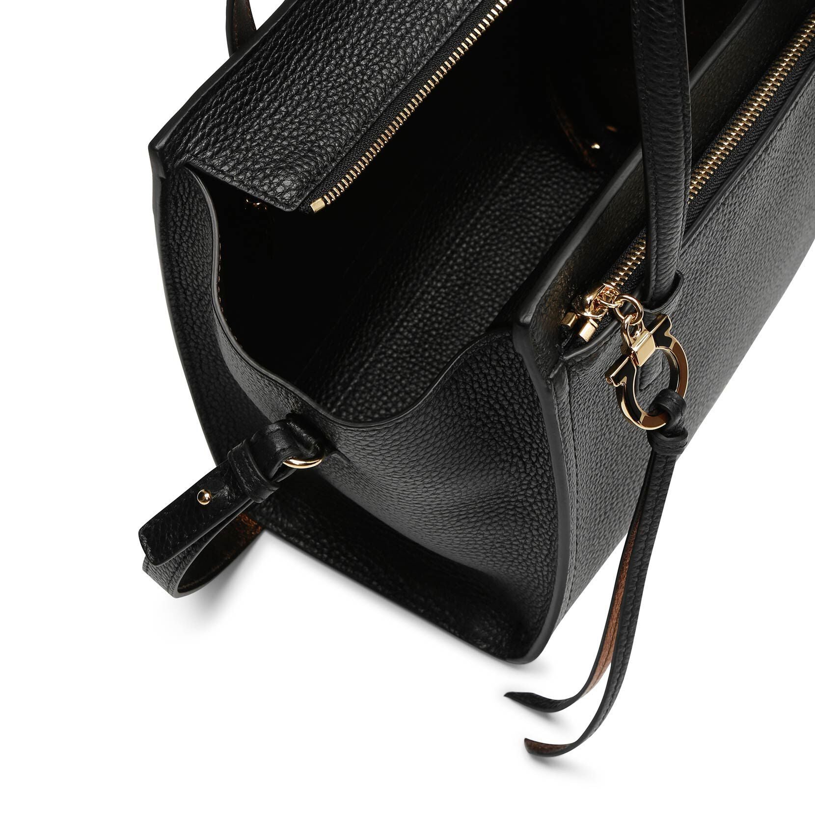 Amy S black leather tote bag