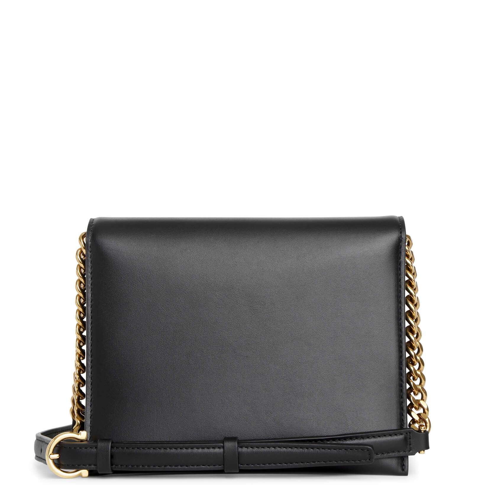 Trifolio crossbody black leather bag