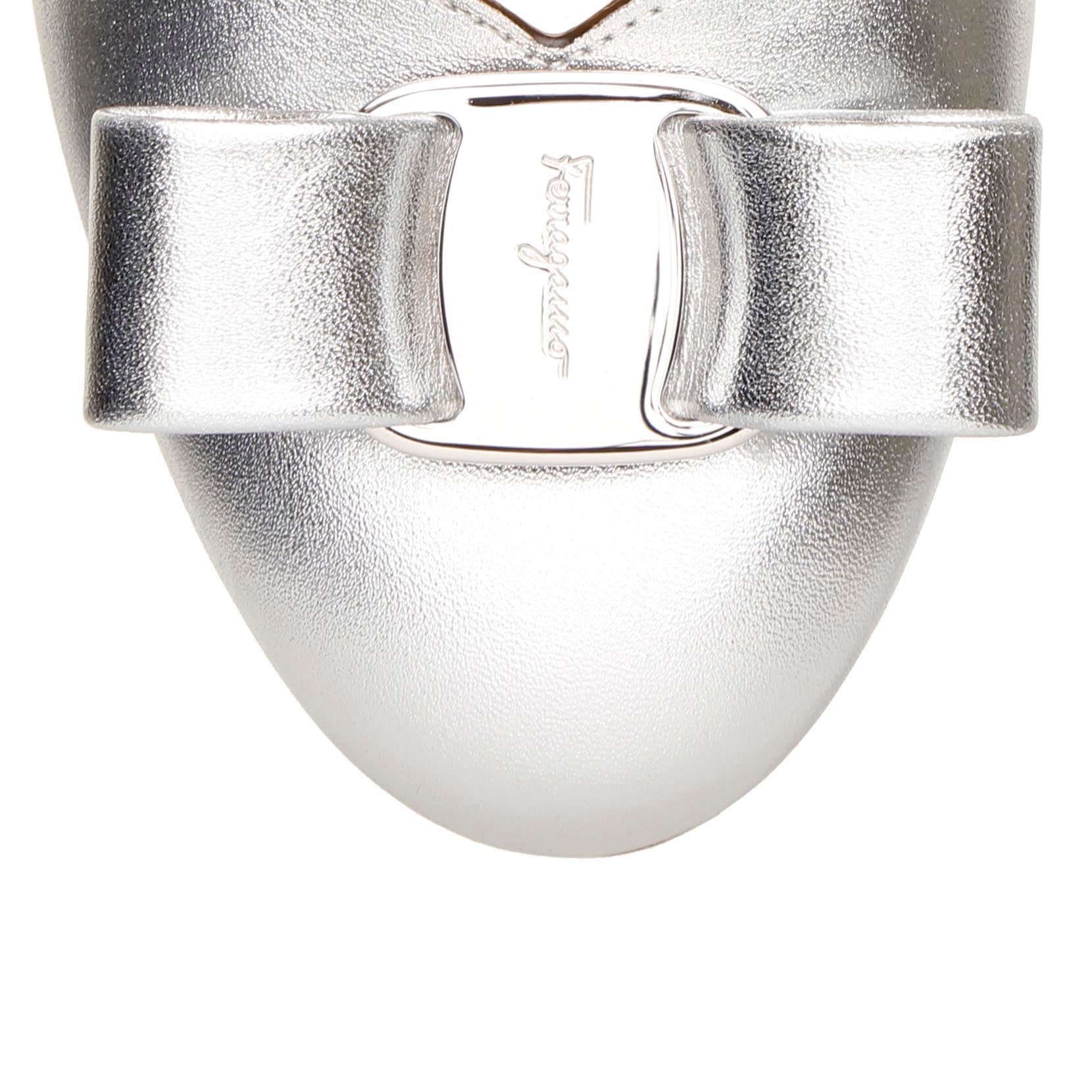 Varina shell metallic leather flats
