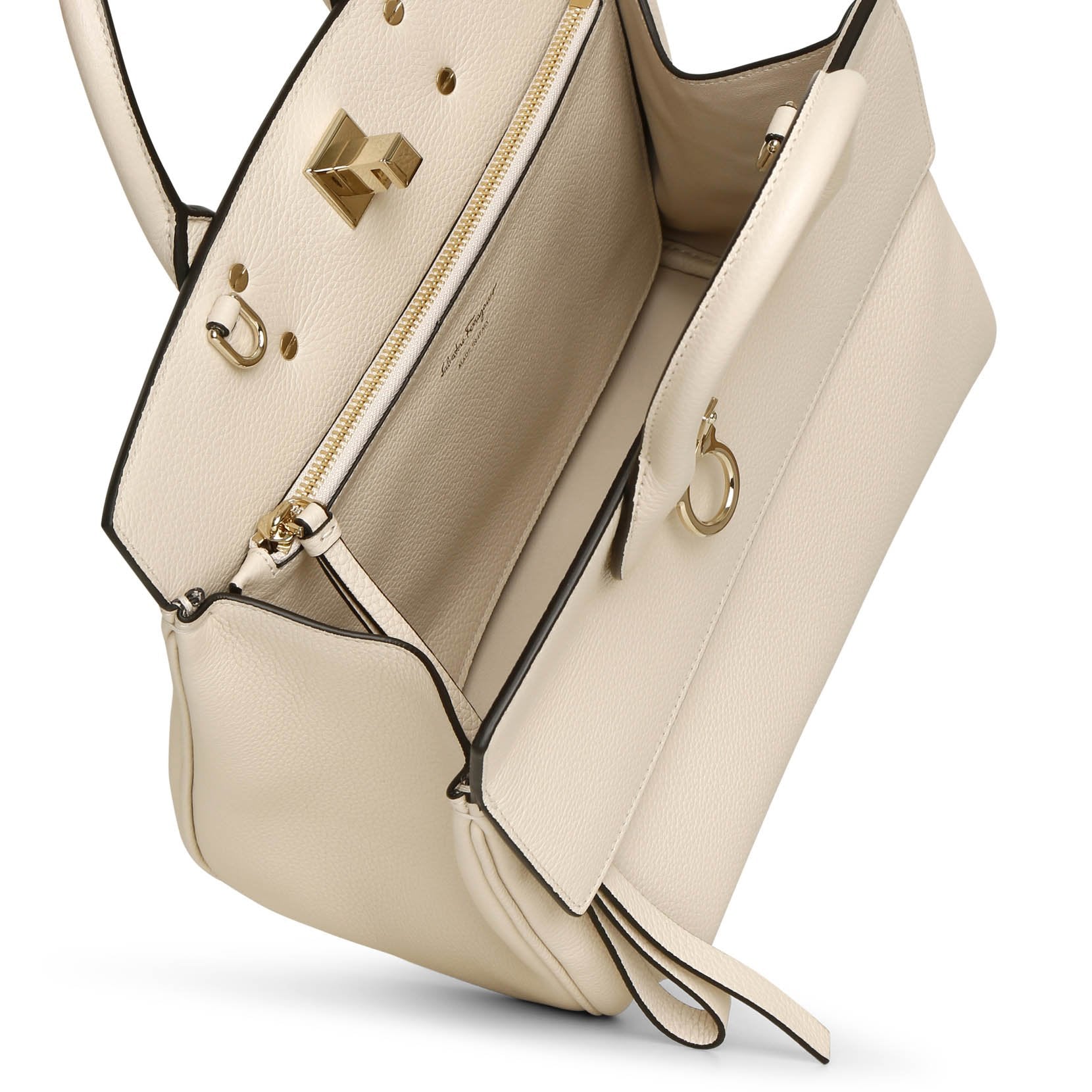 The Studio Small off white leather bag