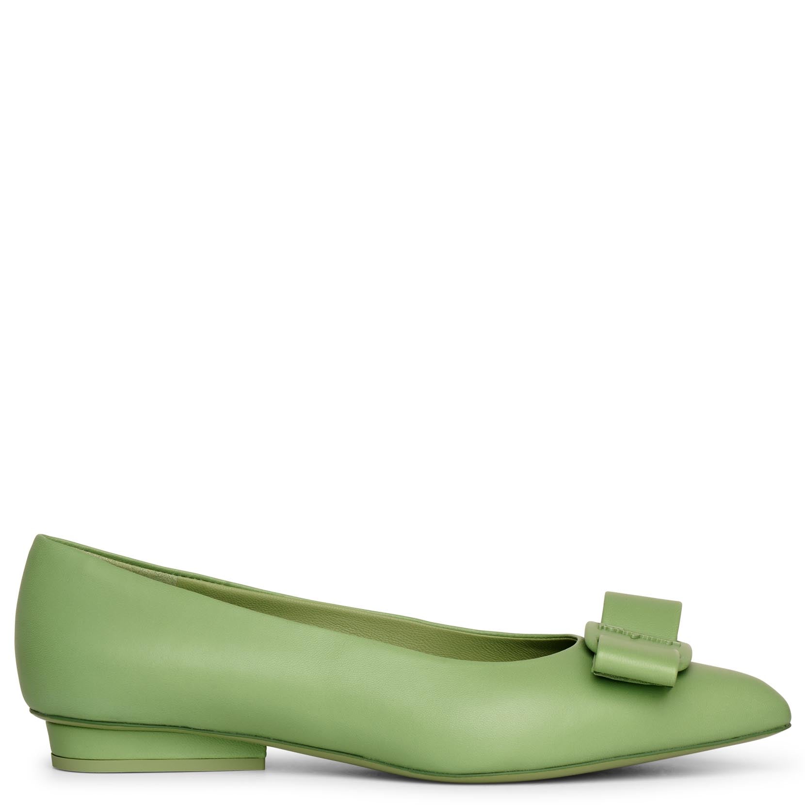 Viva hedren green leather flats
