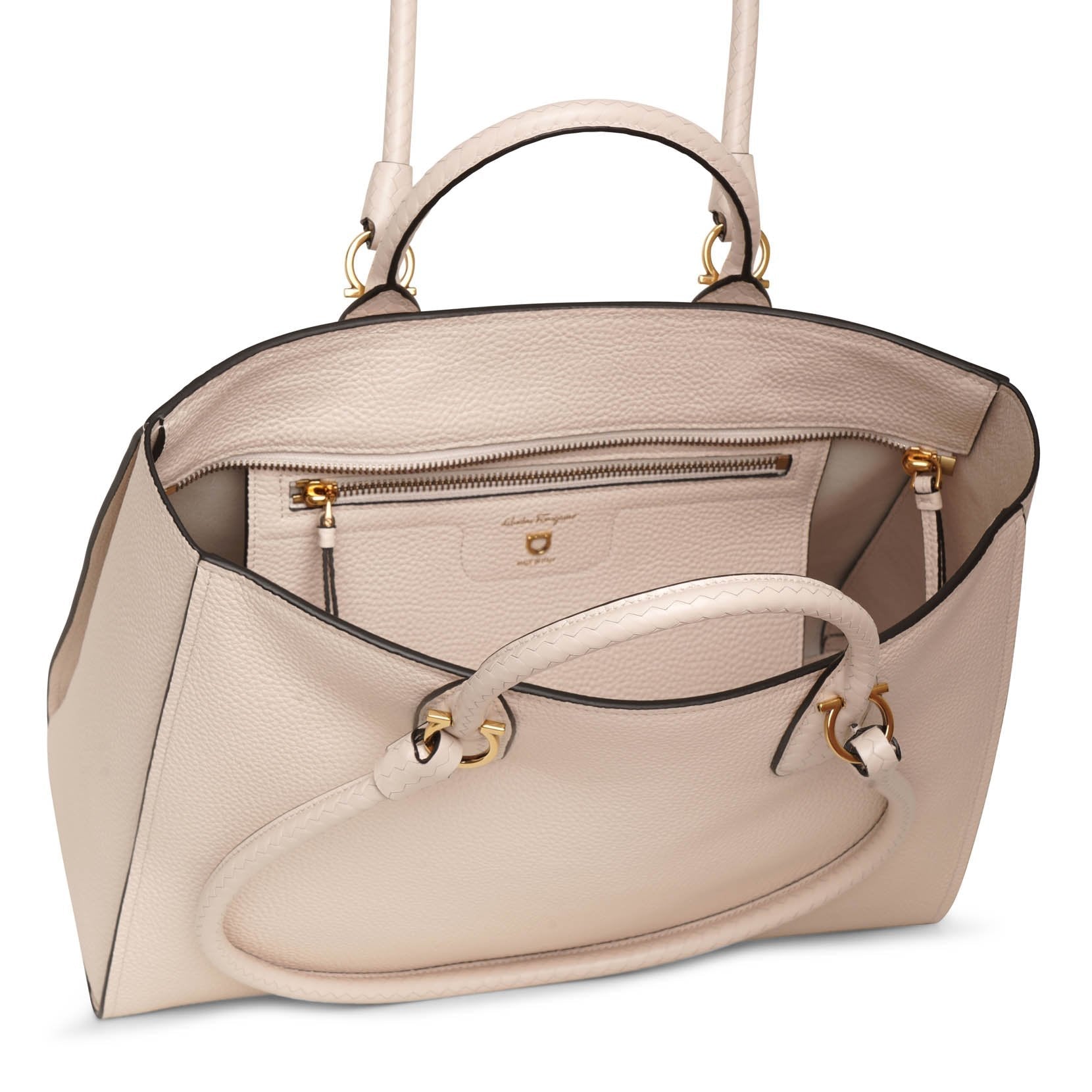 Gancio tote bone leather bag