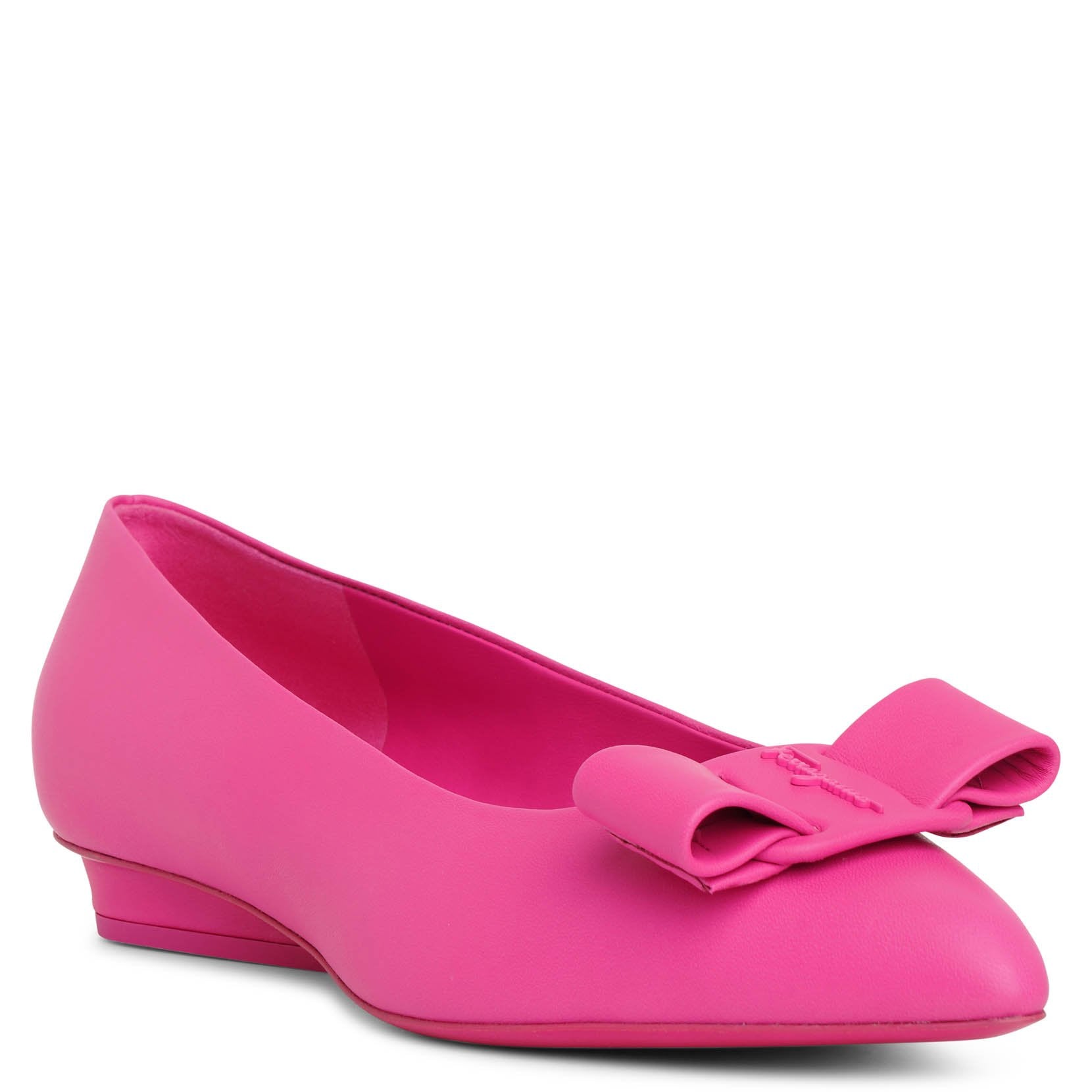 Viva hot pink leather flats