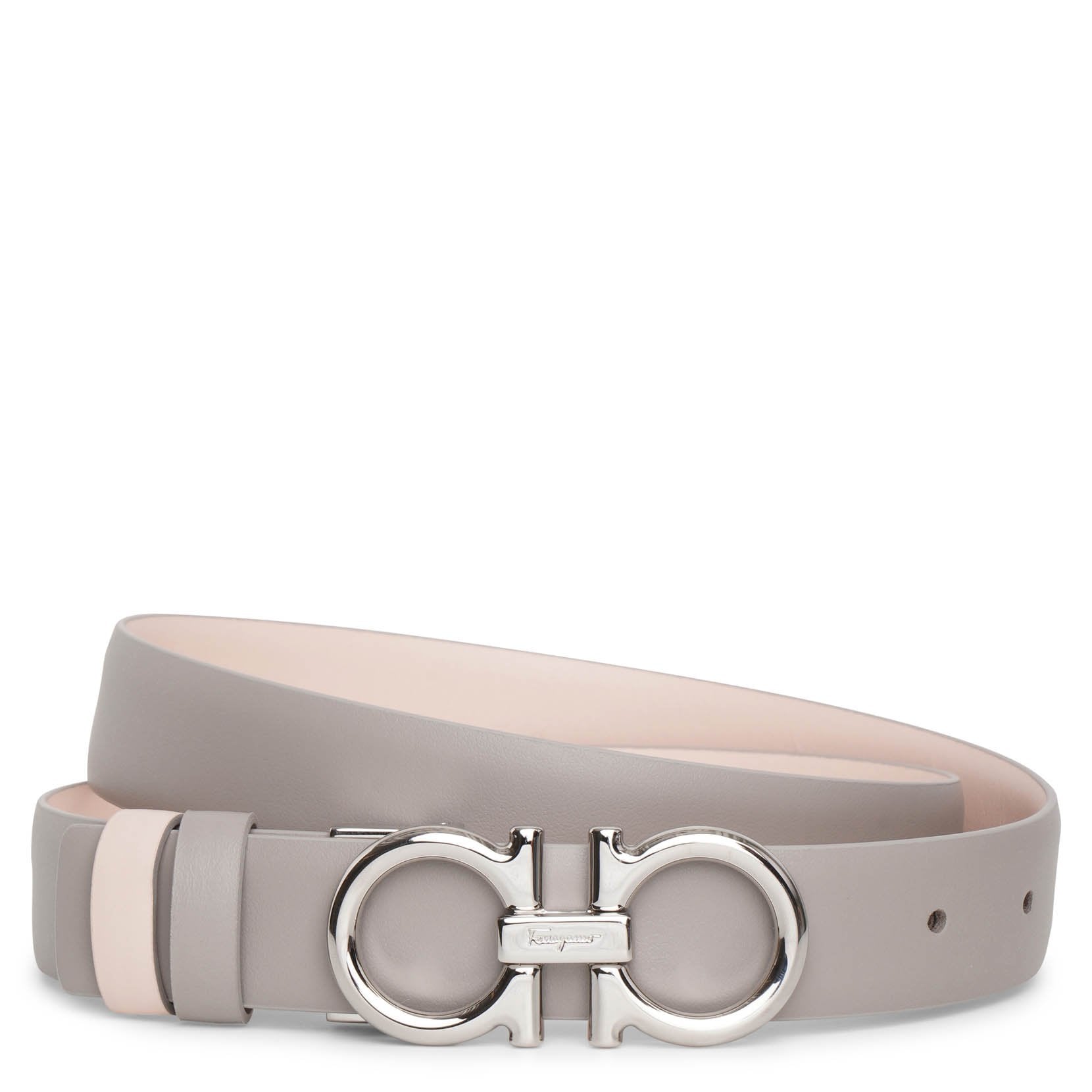 Rhinoceros grey 25 leather silver buckle belt