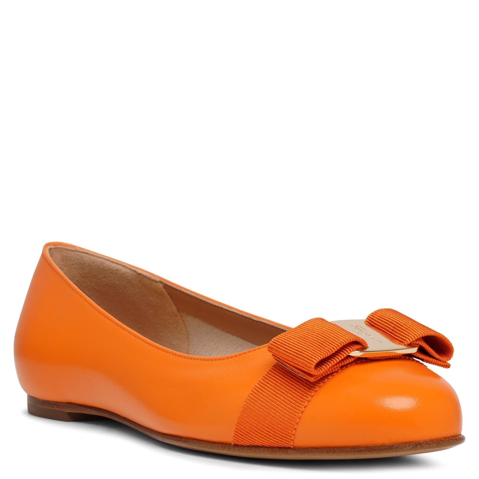 Varina 22 orange leather ballerinas
