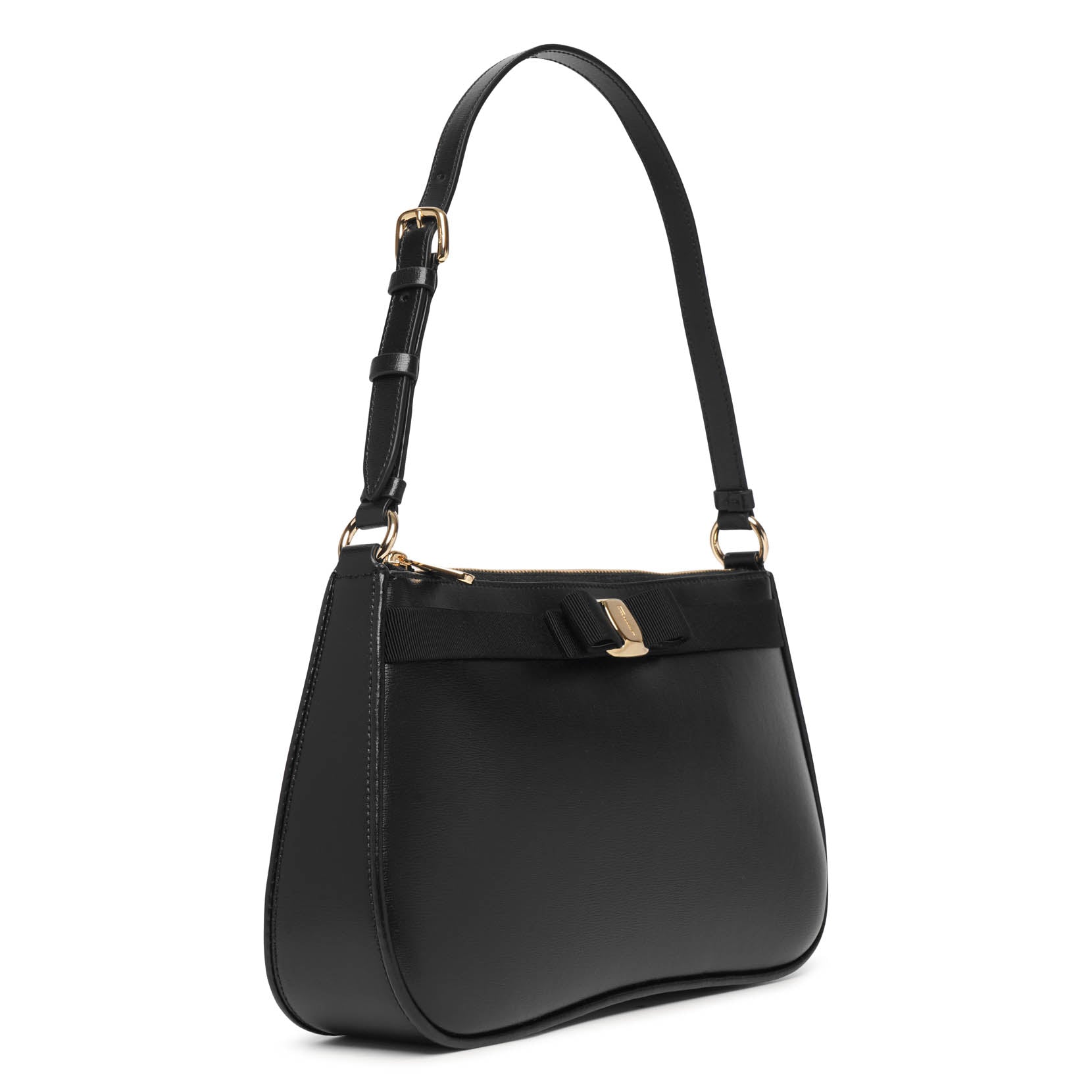 Vara grosgrain bow black leather bag