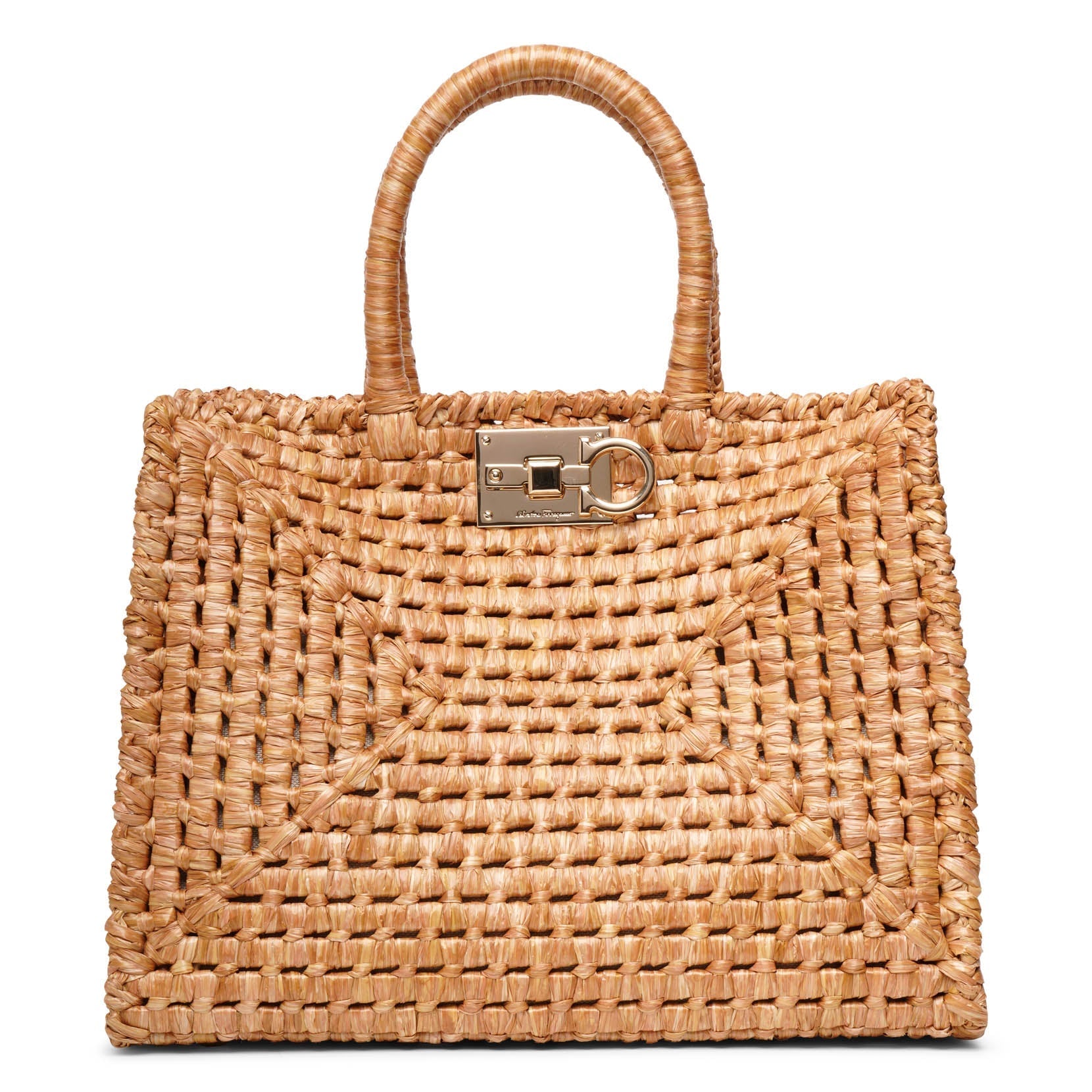 The Studio rafia natural tote bag