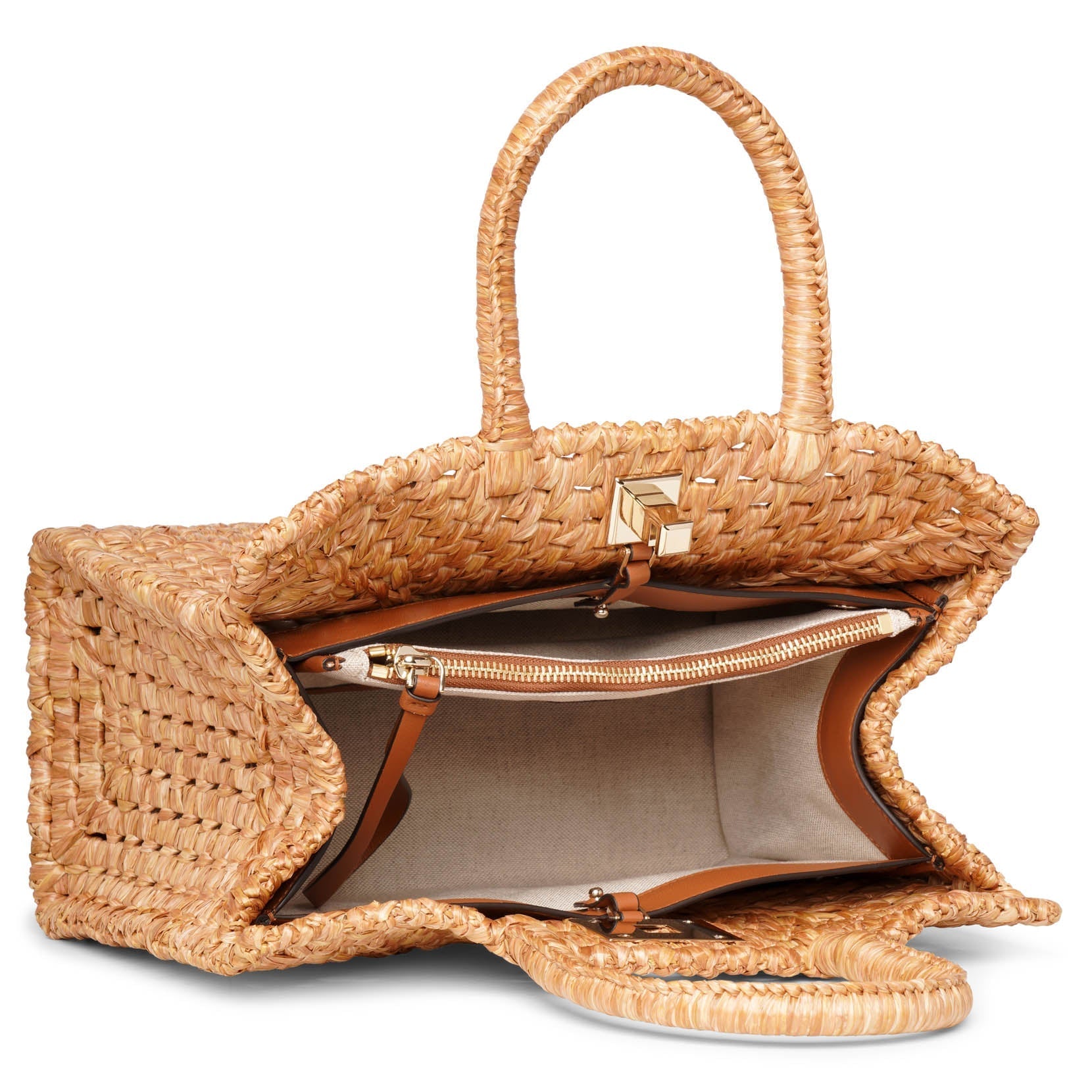 The Studio rafia natural tote bag