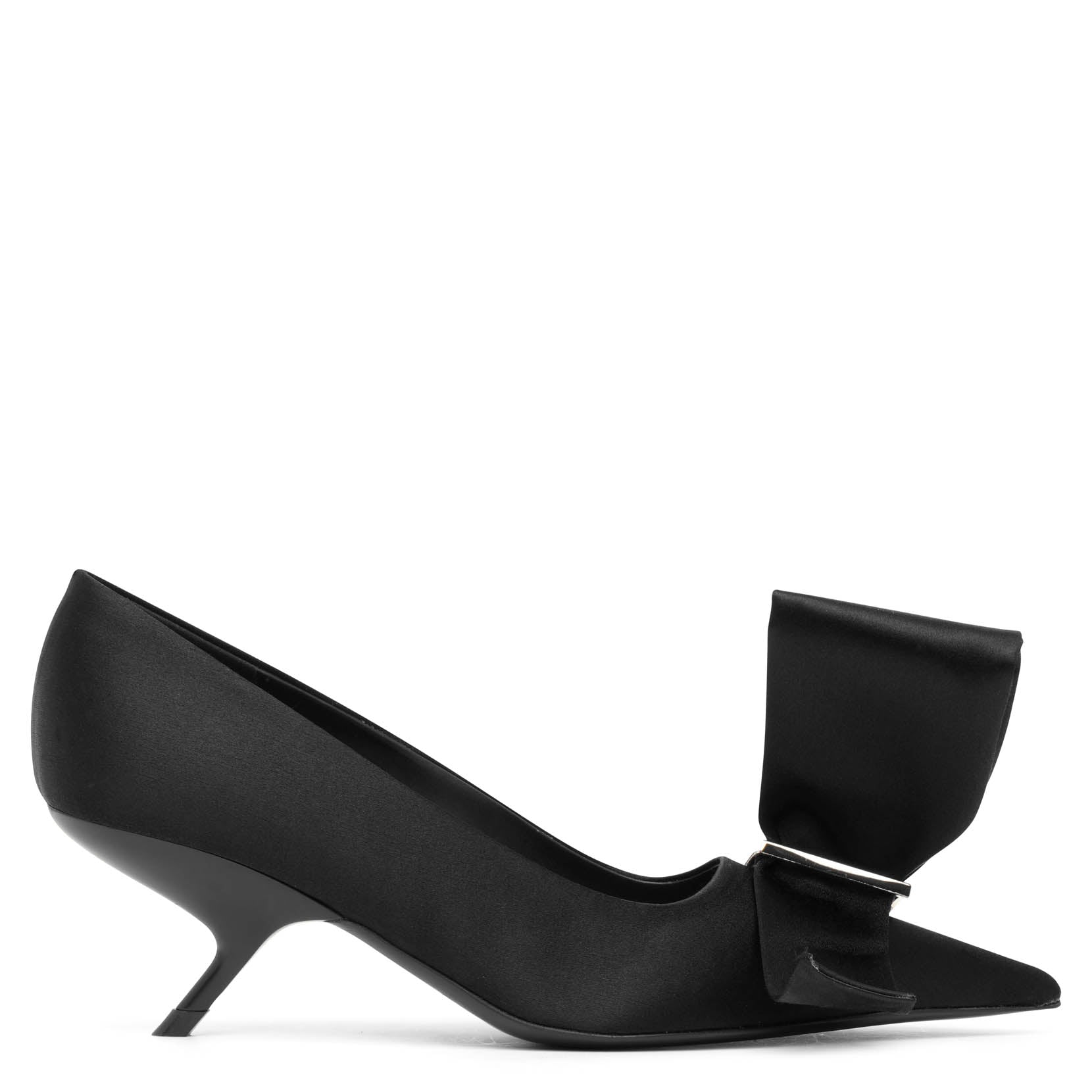 Erica 55 black satin bow pumps