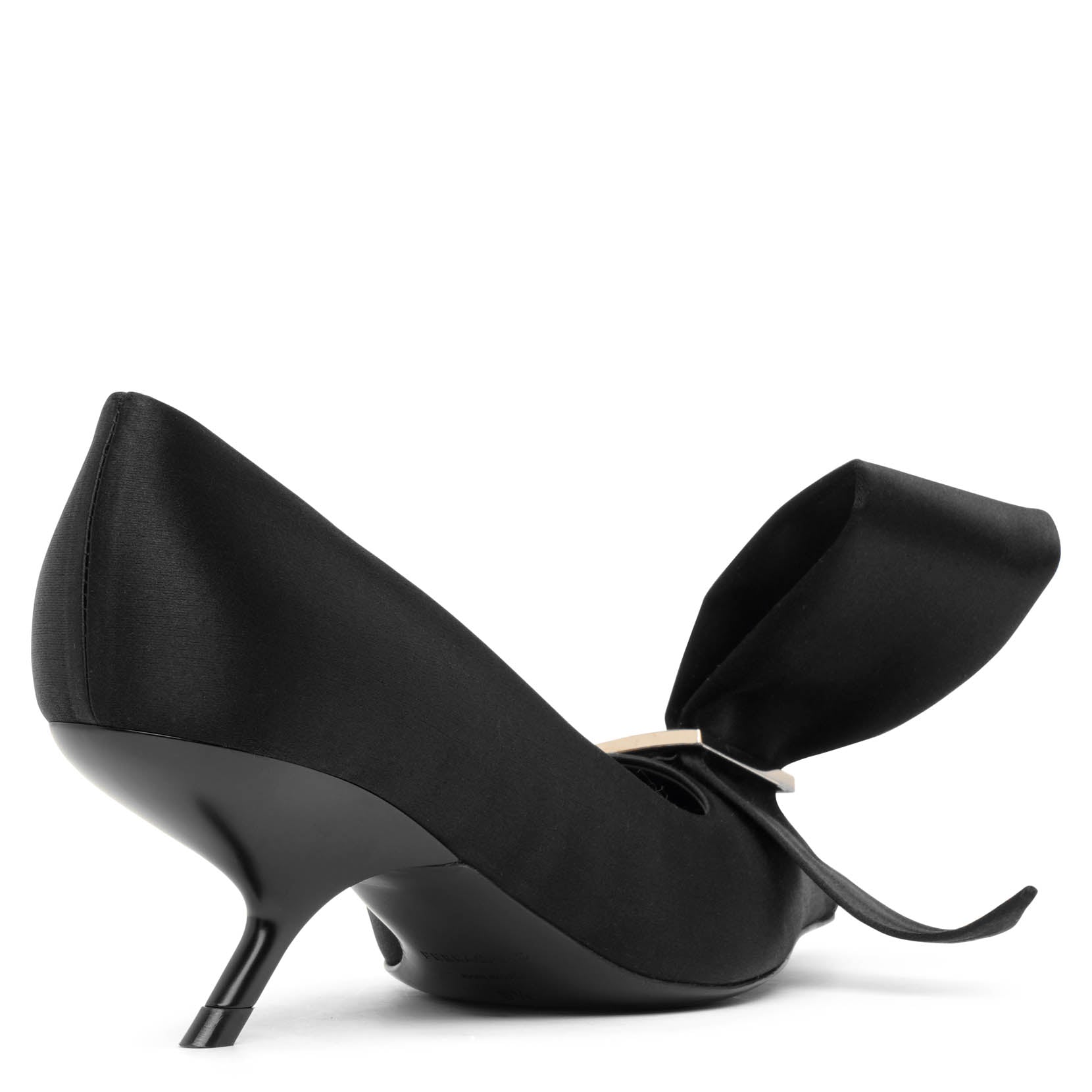 Erica 55 black satin bow pumps