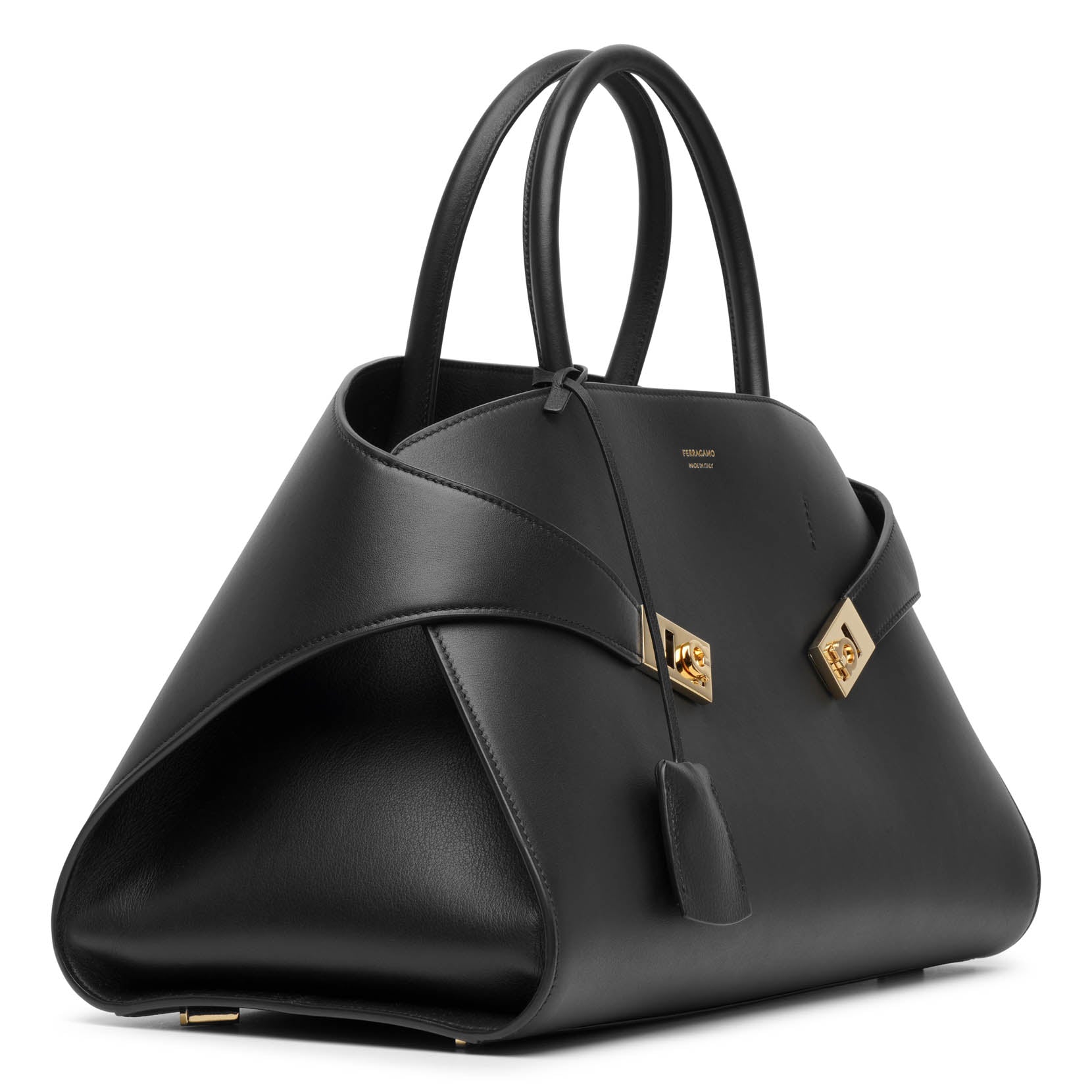 Hug black medium top handle bag