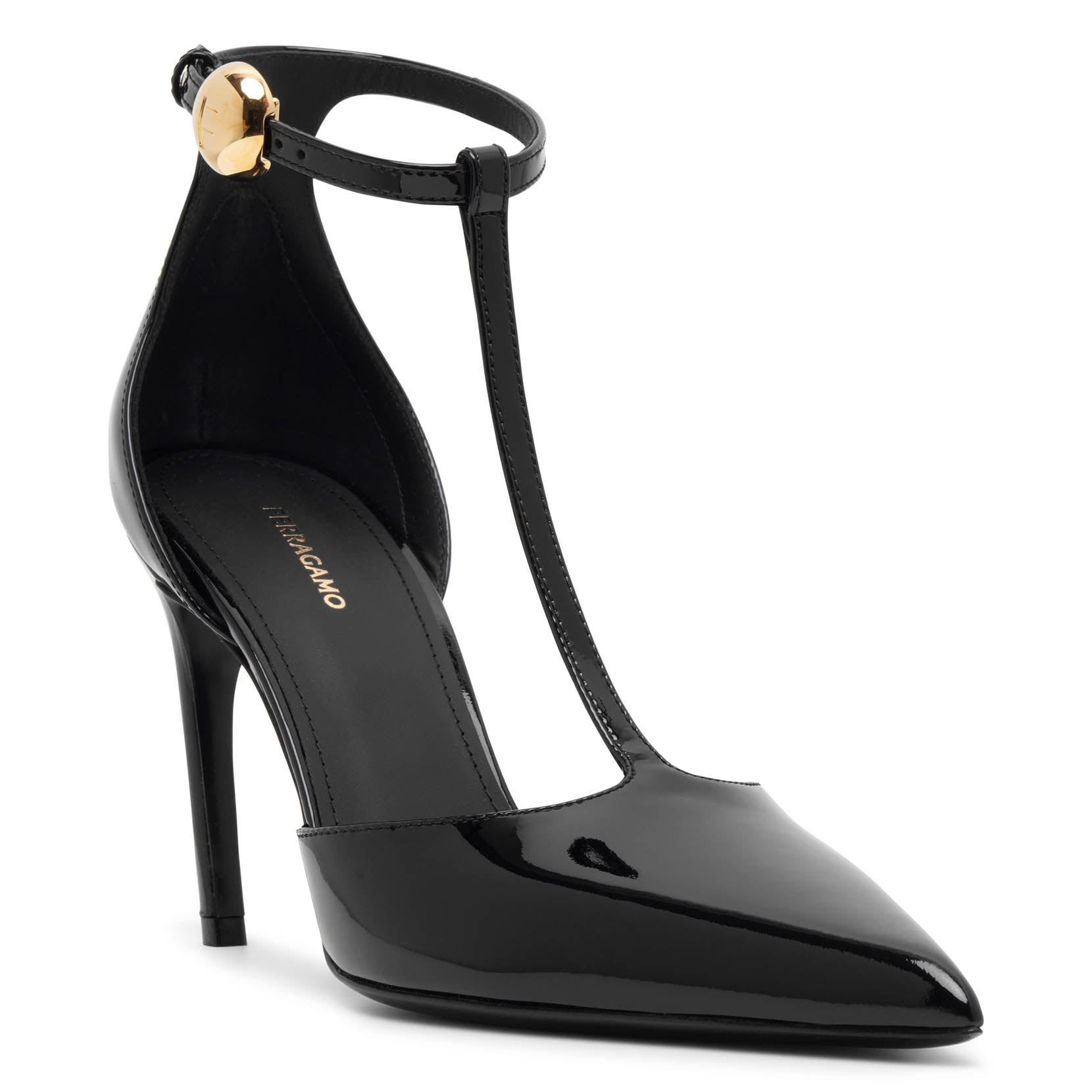 Odette 85 black patent pumps