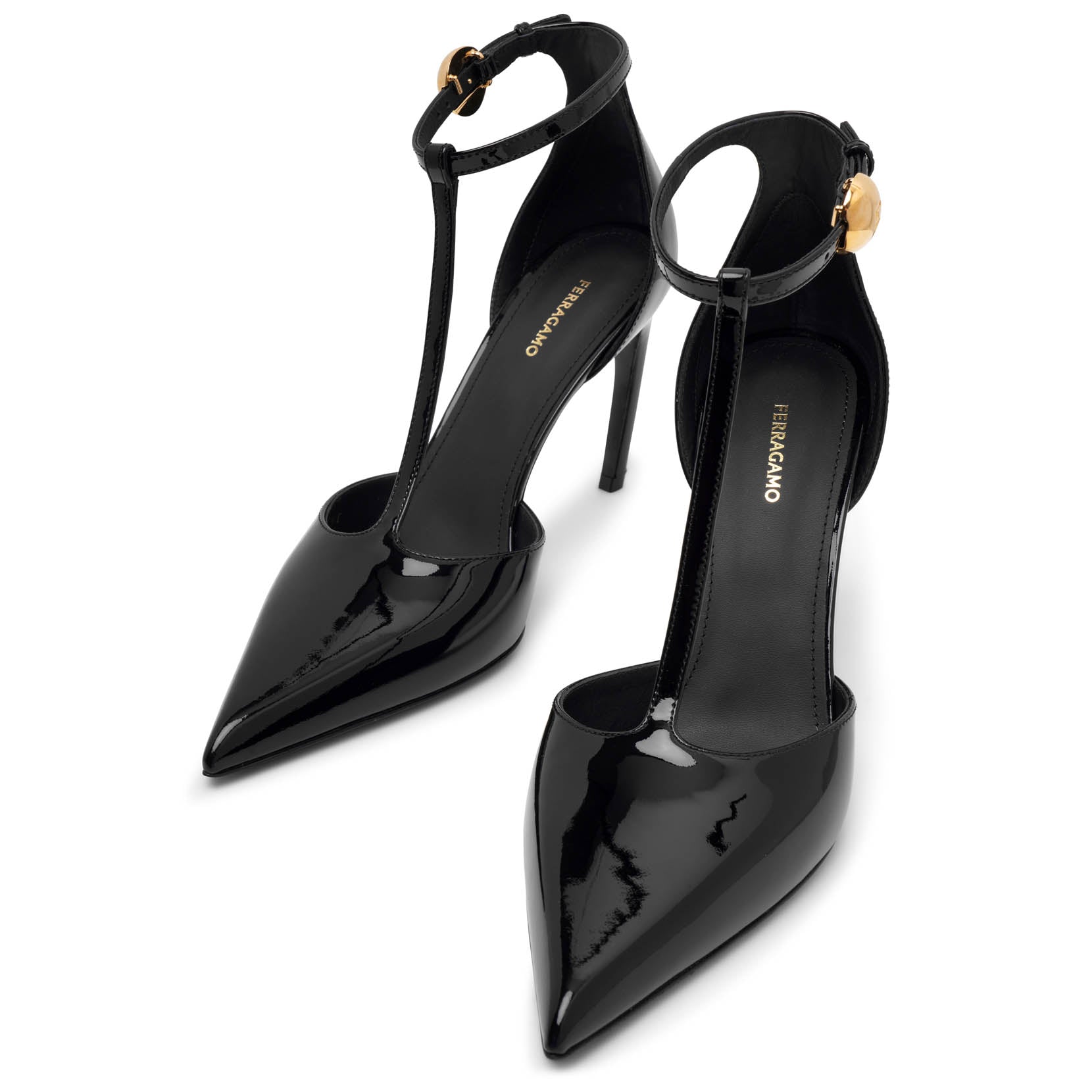 Odette 85 black patent pumps