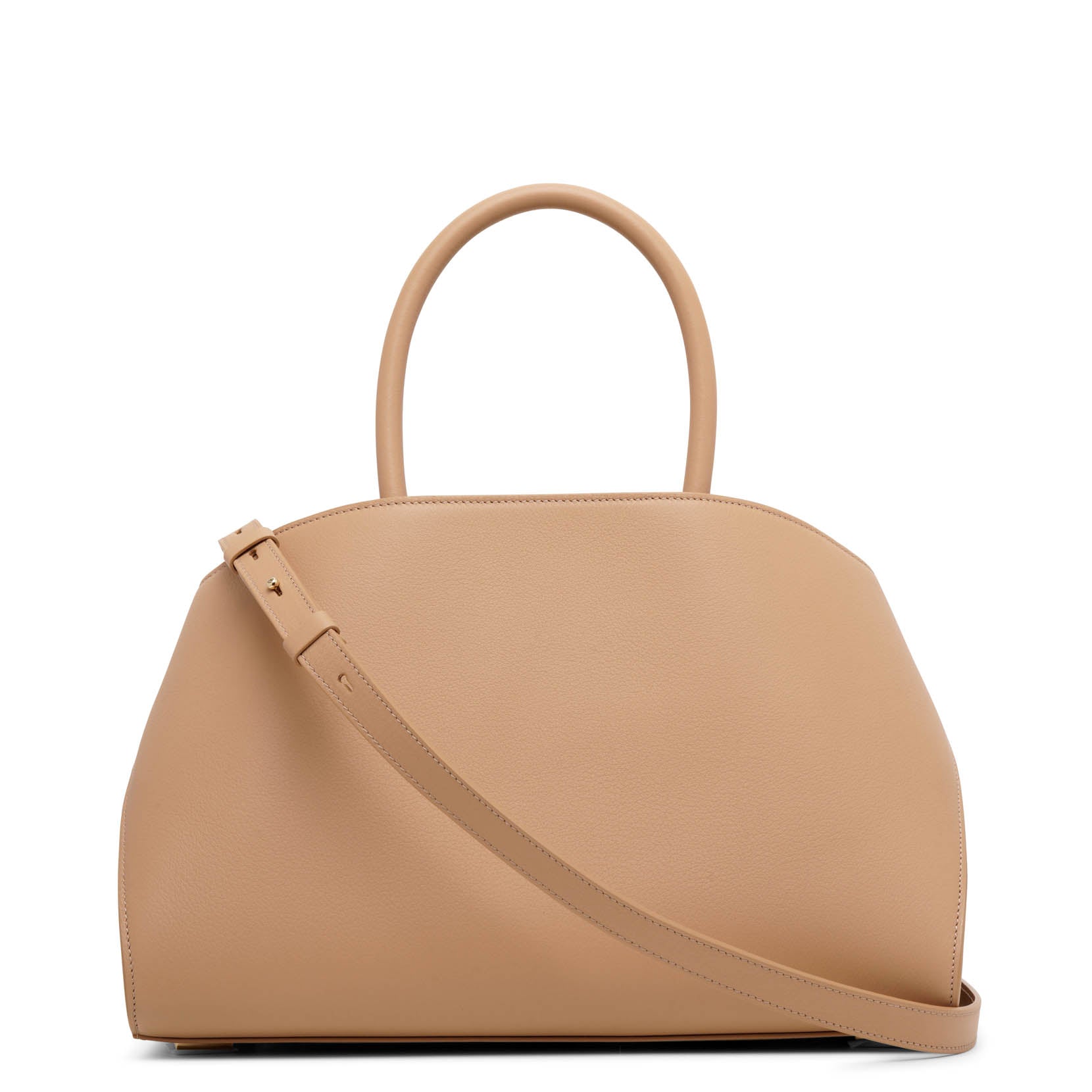 Hug soft light camel top handle bag