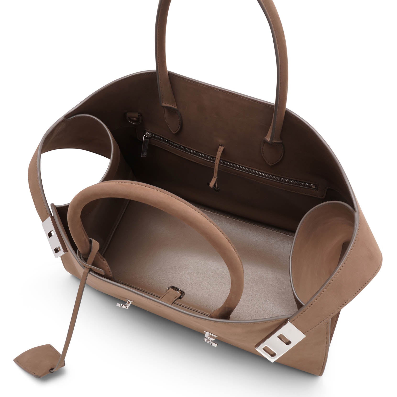 Hug brown nubuck medium top handle bag