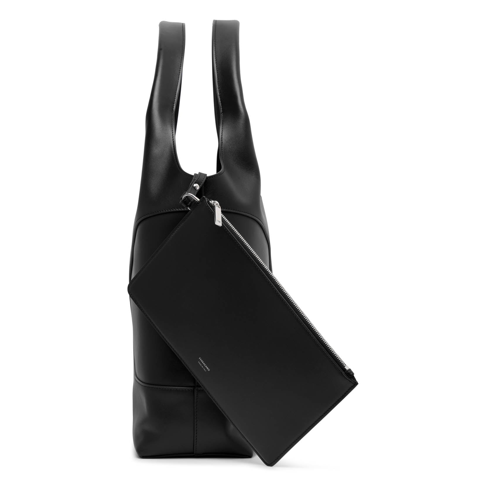 Cut out soft black tote bag