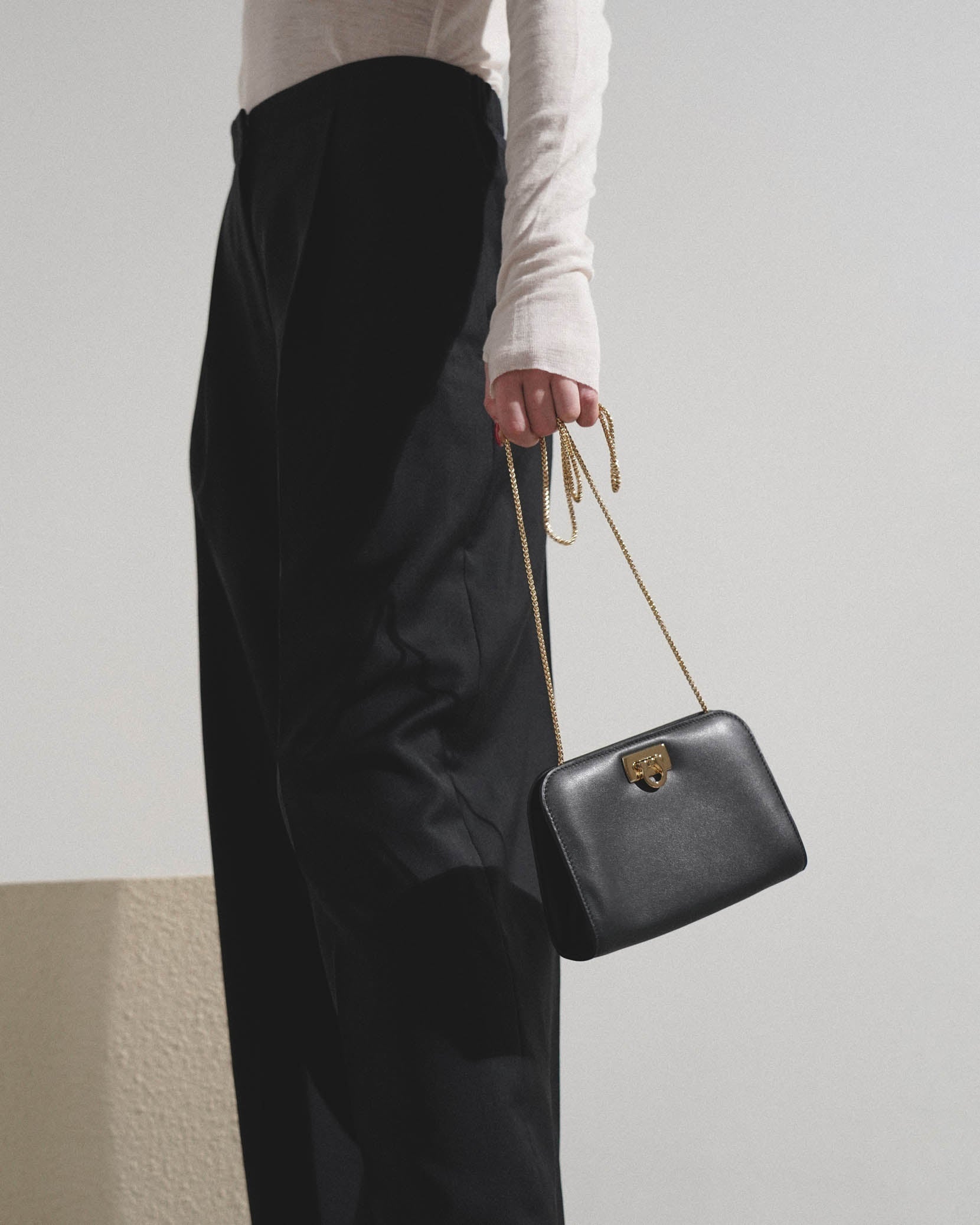 Diana black mini clutch