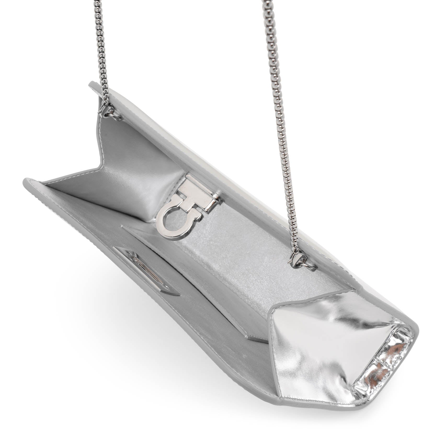 Diana silver mini clutch