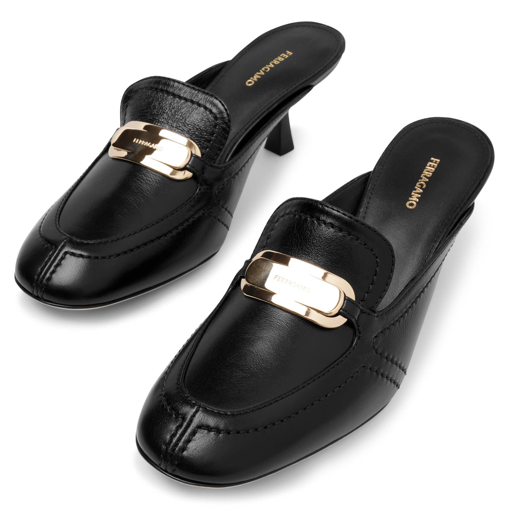 Elodye black leather mules