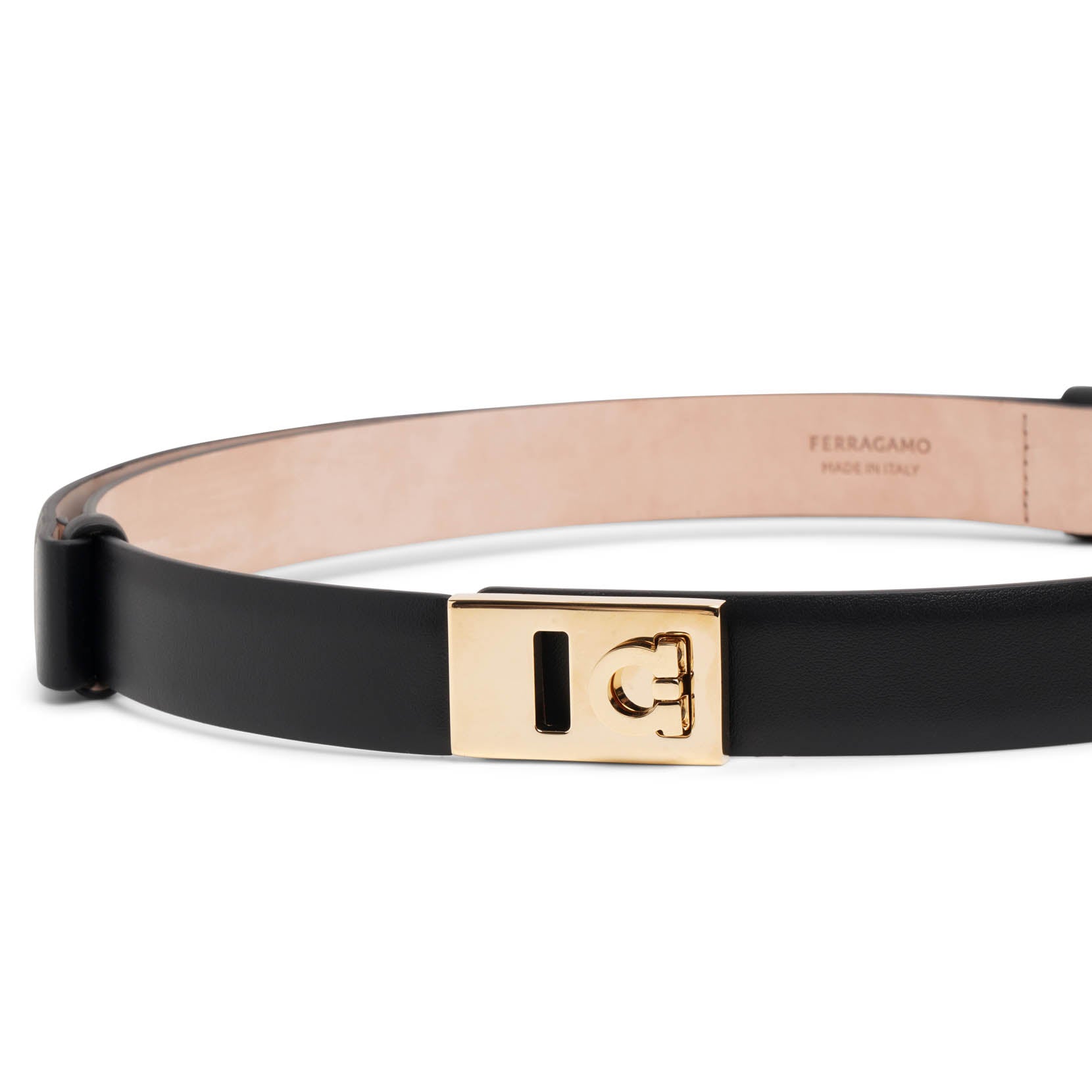 Gancini black adjustable belt