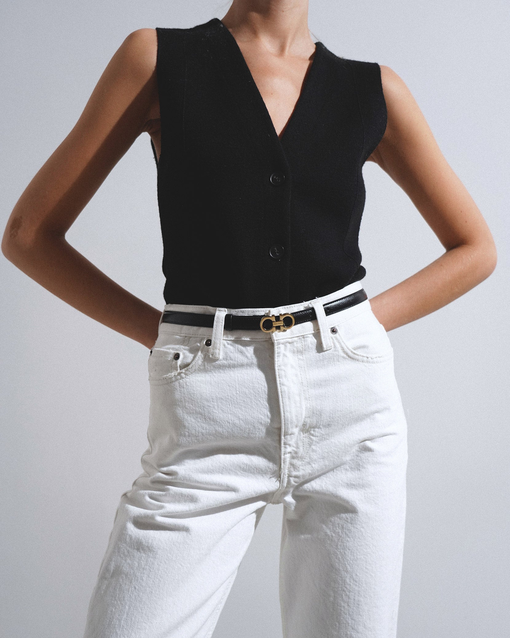 Sized Gancini black 16mm belt