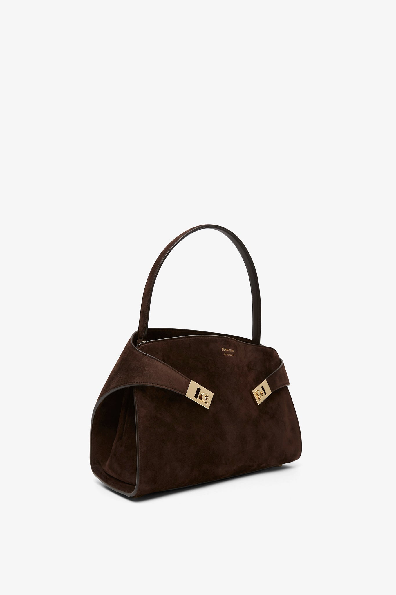 Hug medium brown suede shoulder bag