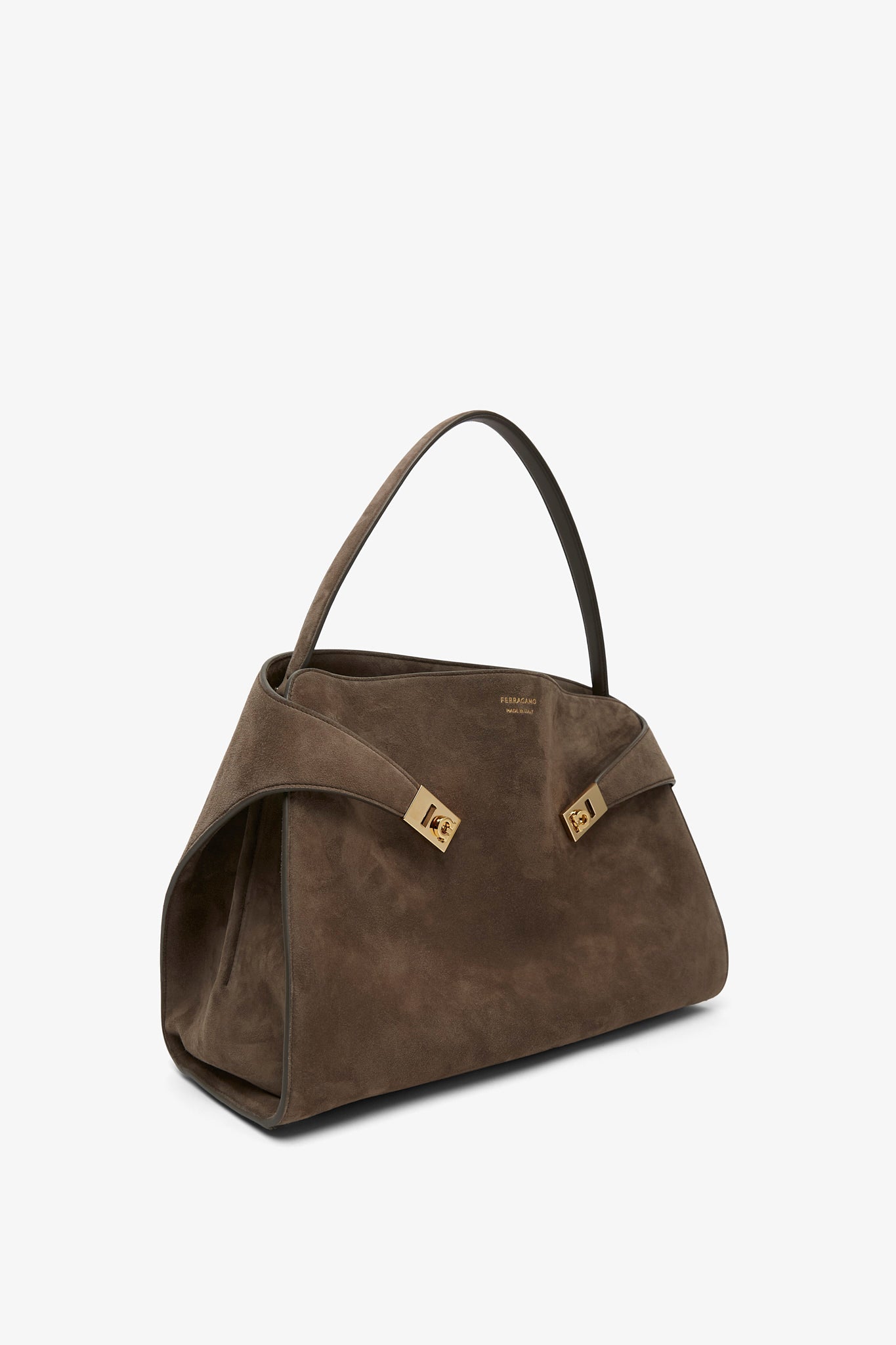 Hug large suede shoulder bag
