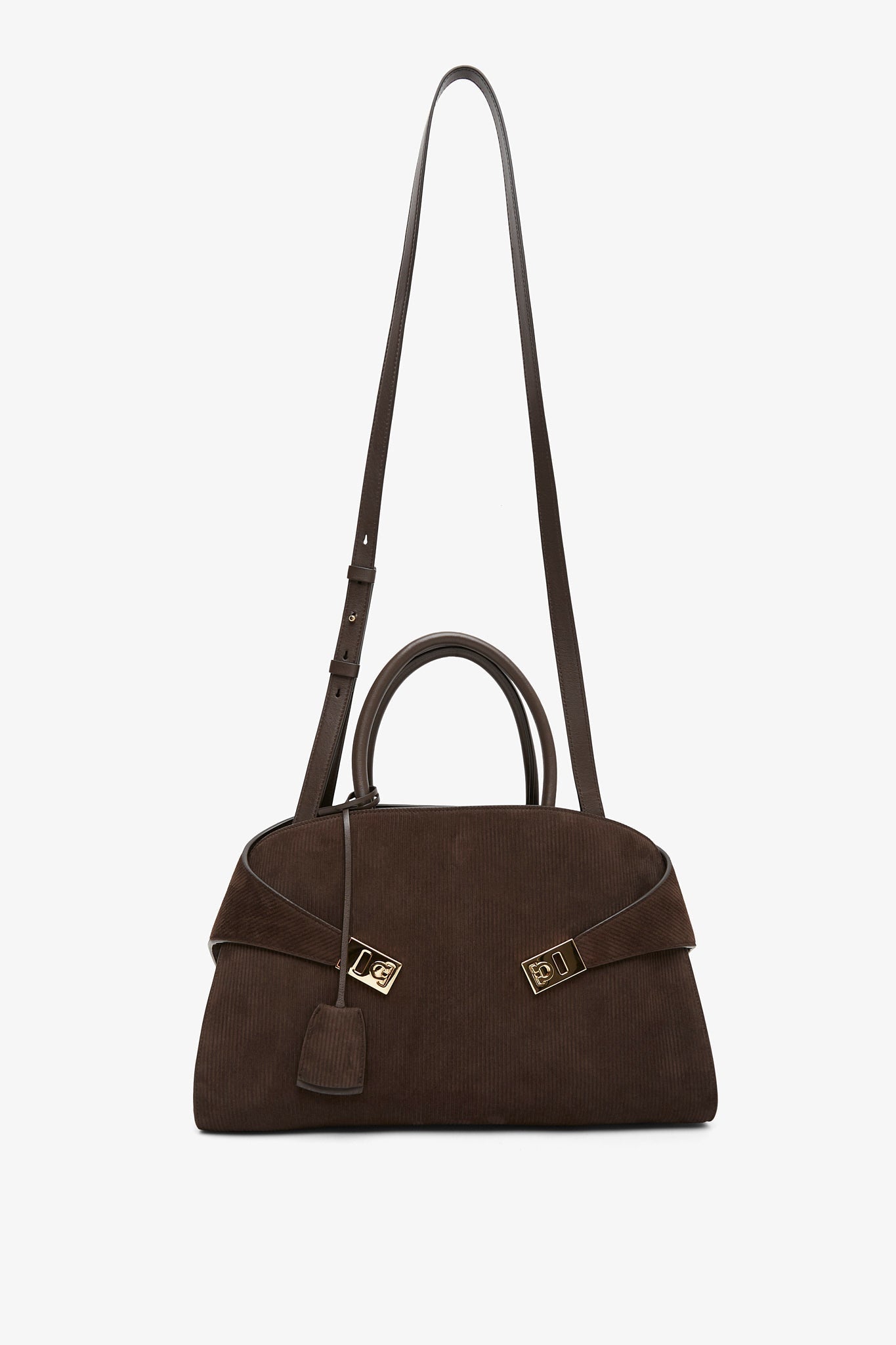 Hug M brown suede top handle bag