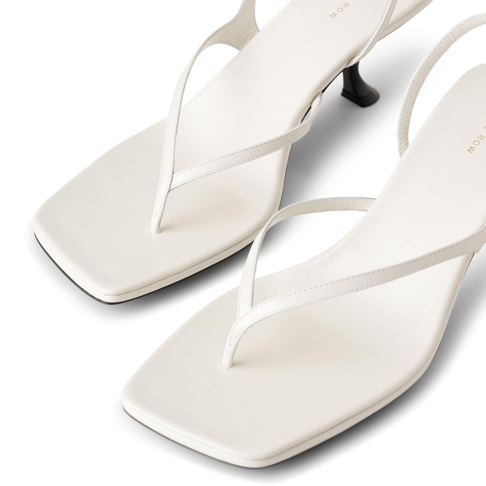 Constance white leather sandals