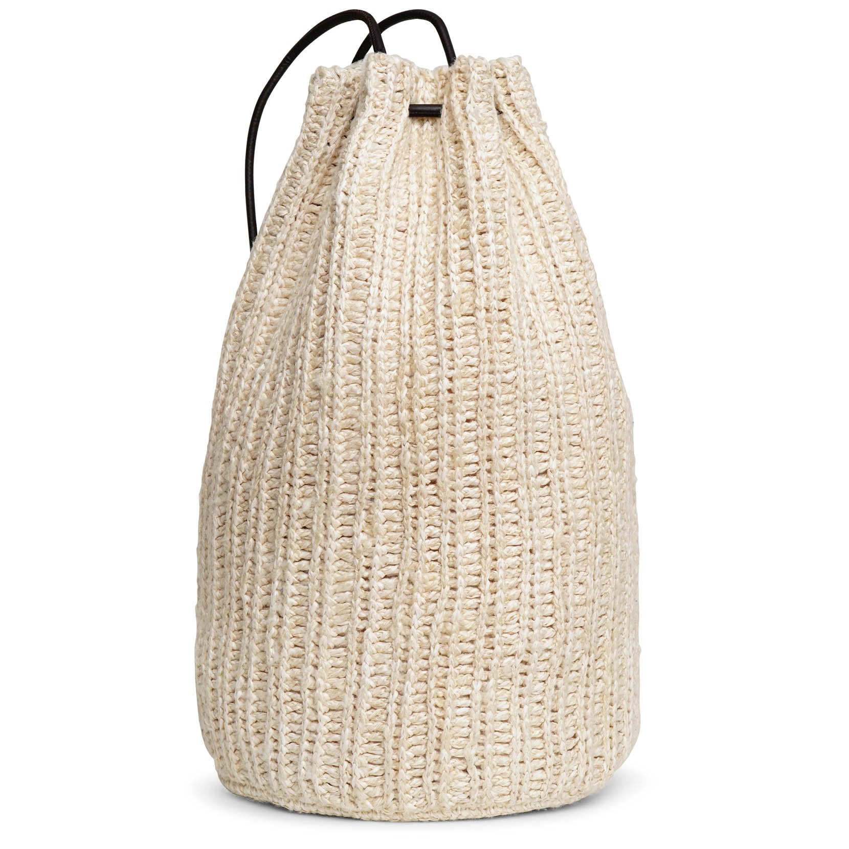 Massimo silk and raffia backpack