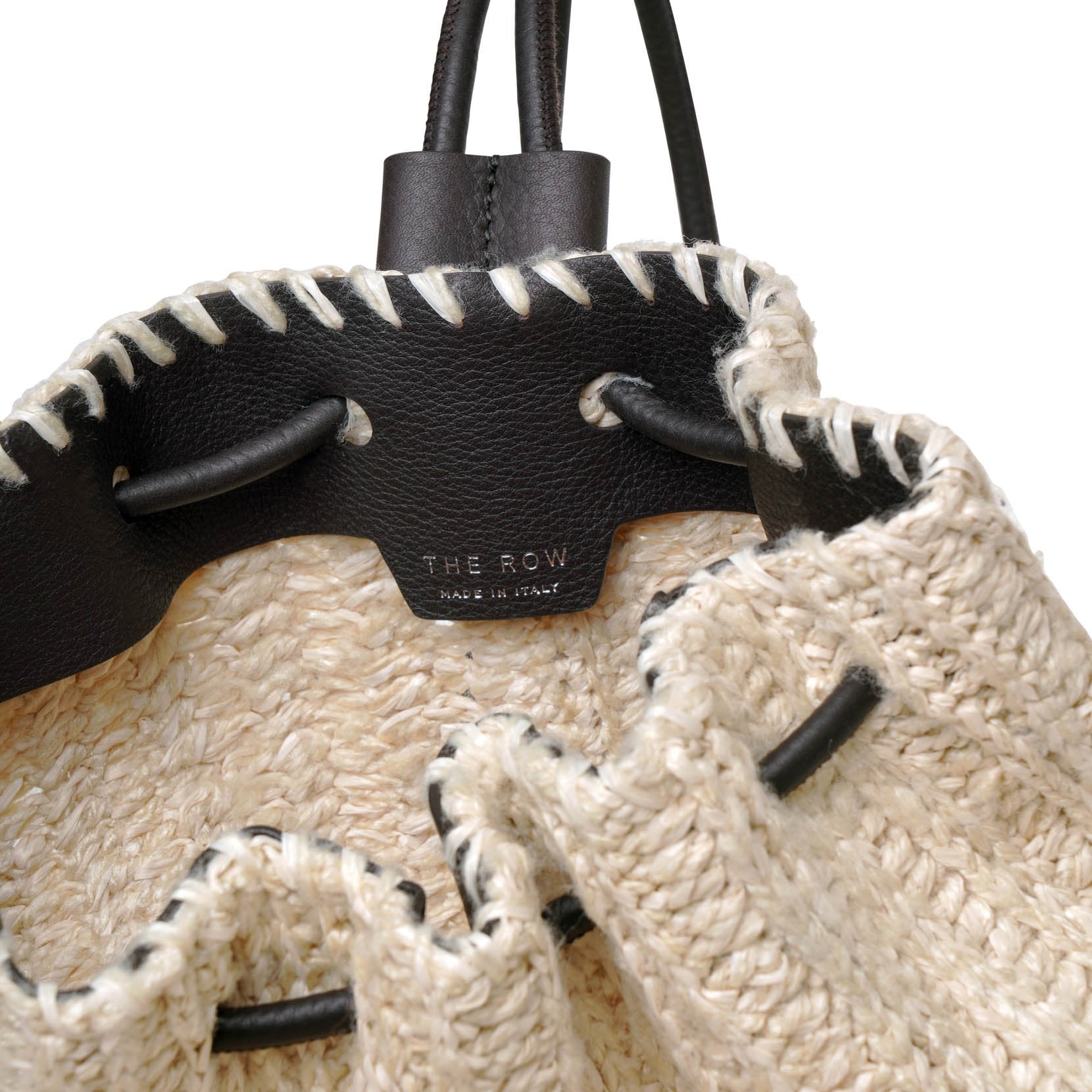 Massimo silk and raffia backpack