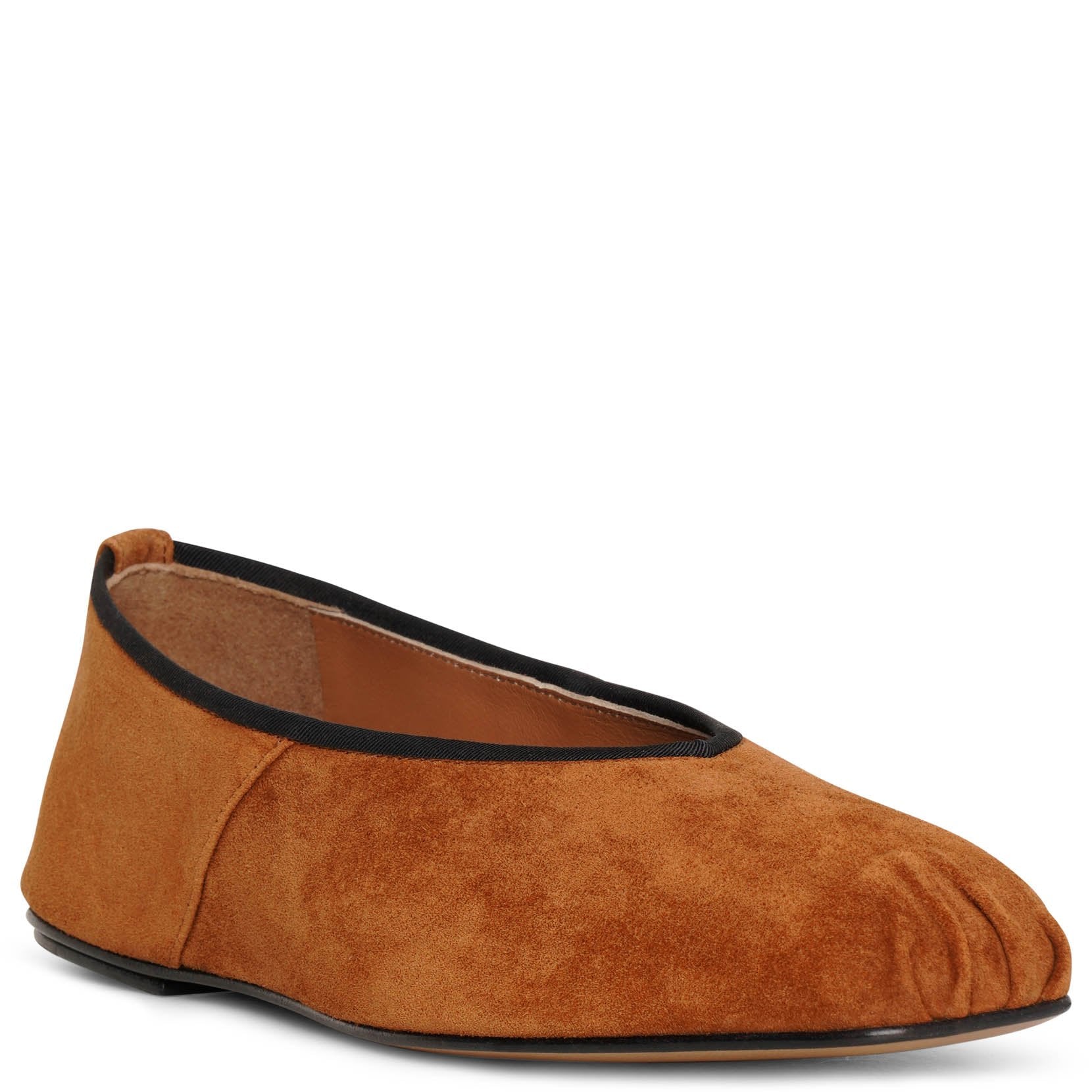 Ballet slipper brown suede
