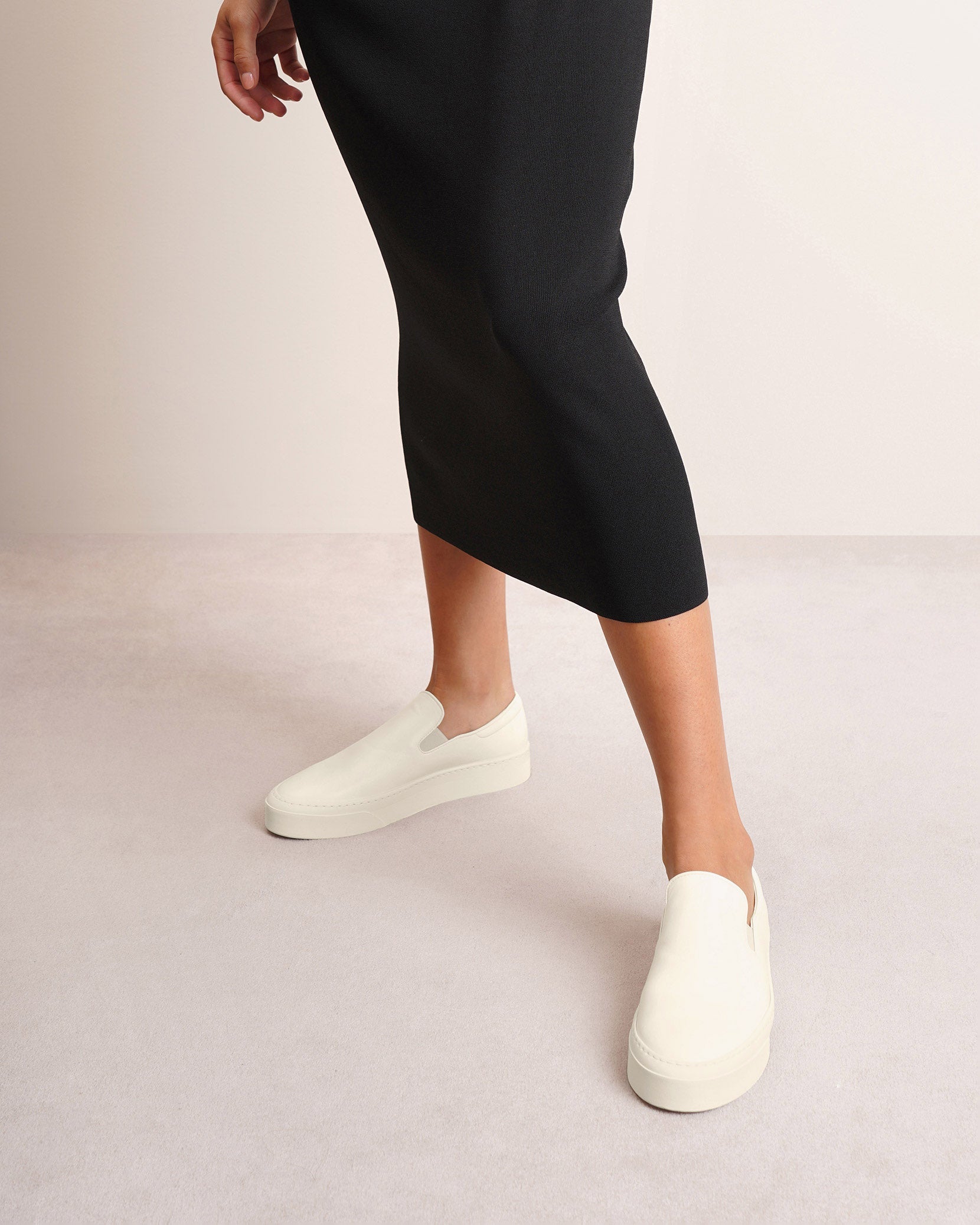 Marie H white nappa sneakers