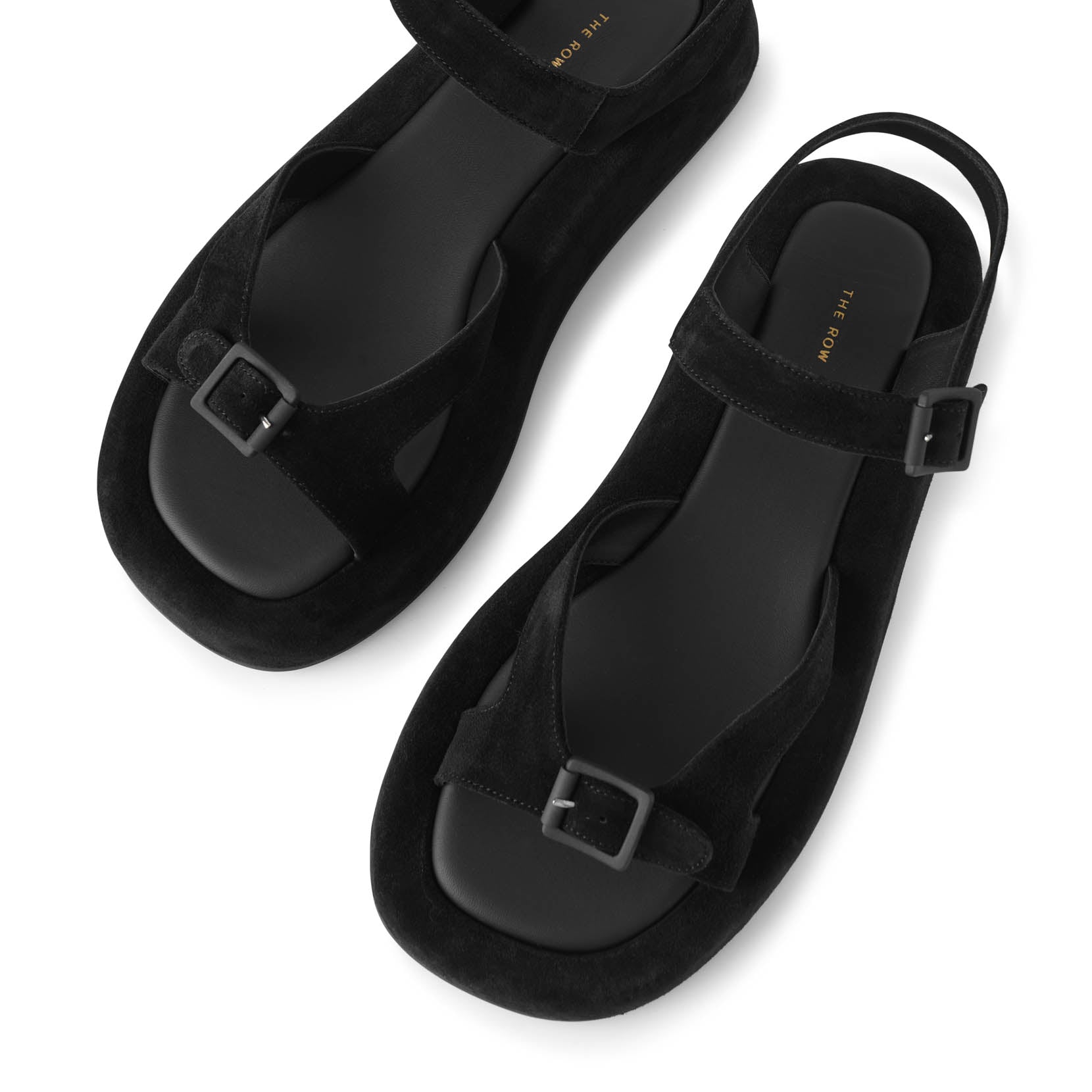 Geri black suede flat sandals