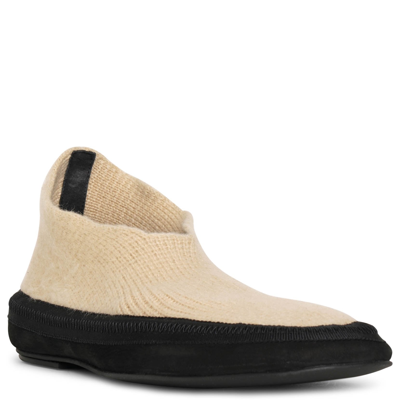 Fairy beige cashmere flat shoes