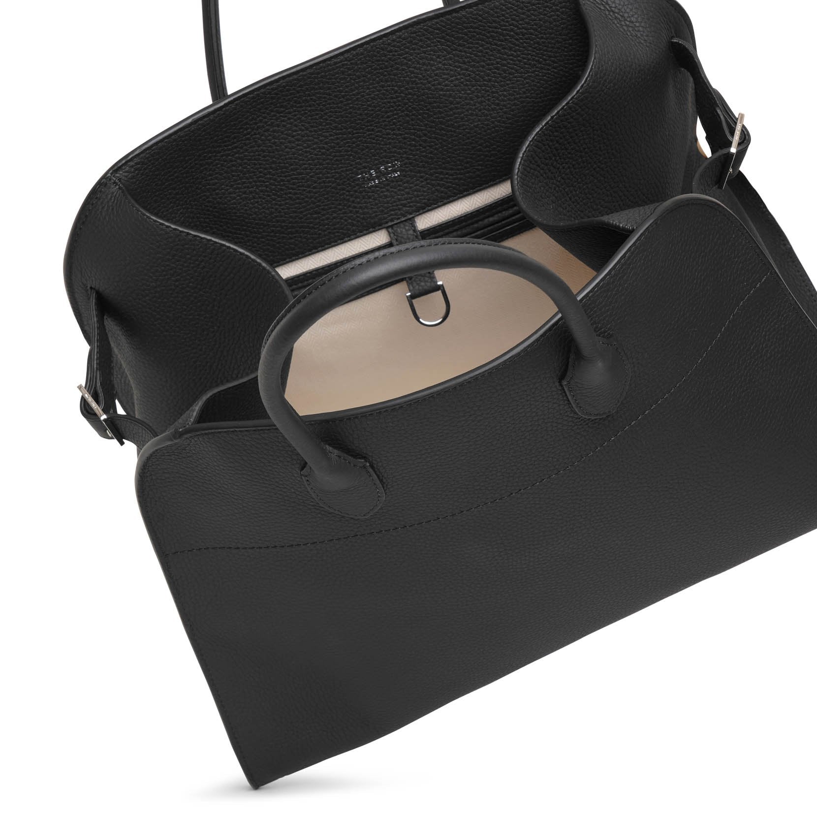 Soft margaux 15 black grained leather bag